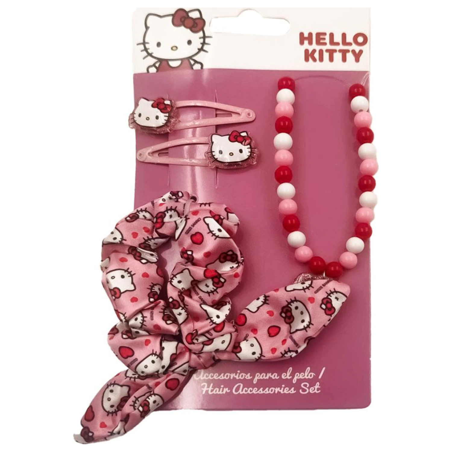 Hello Kitty Pink Necklace and Hair Accessory Set product photo
