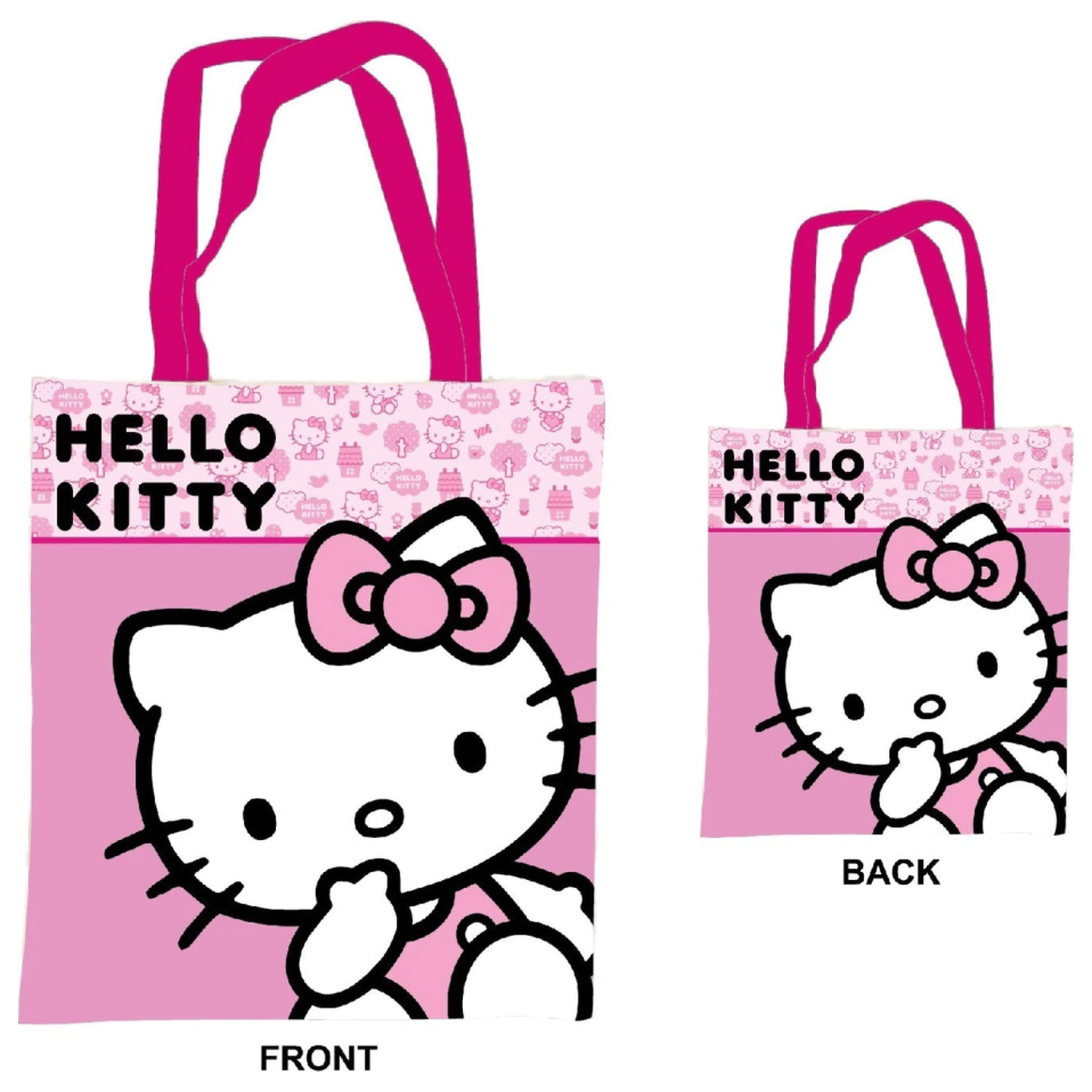 Hello Kitty Pink Canvas Shopping Bag, Tote Bag 44 cm product photo