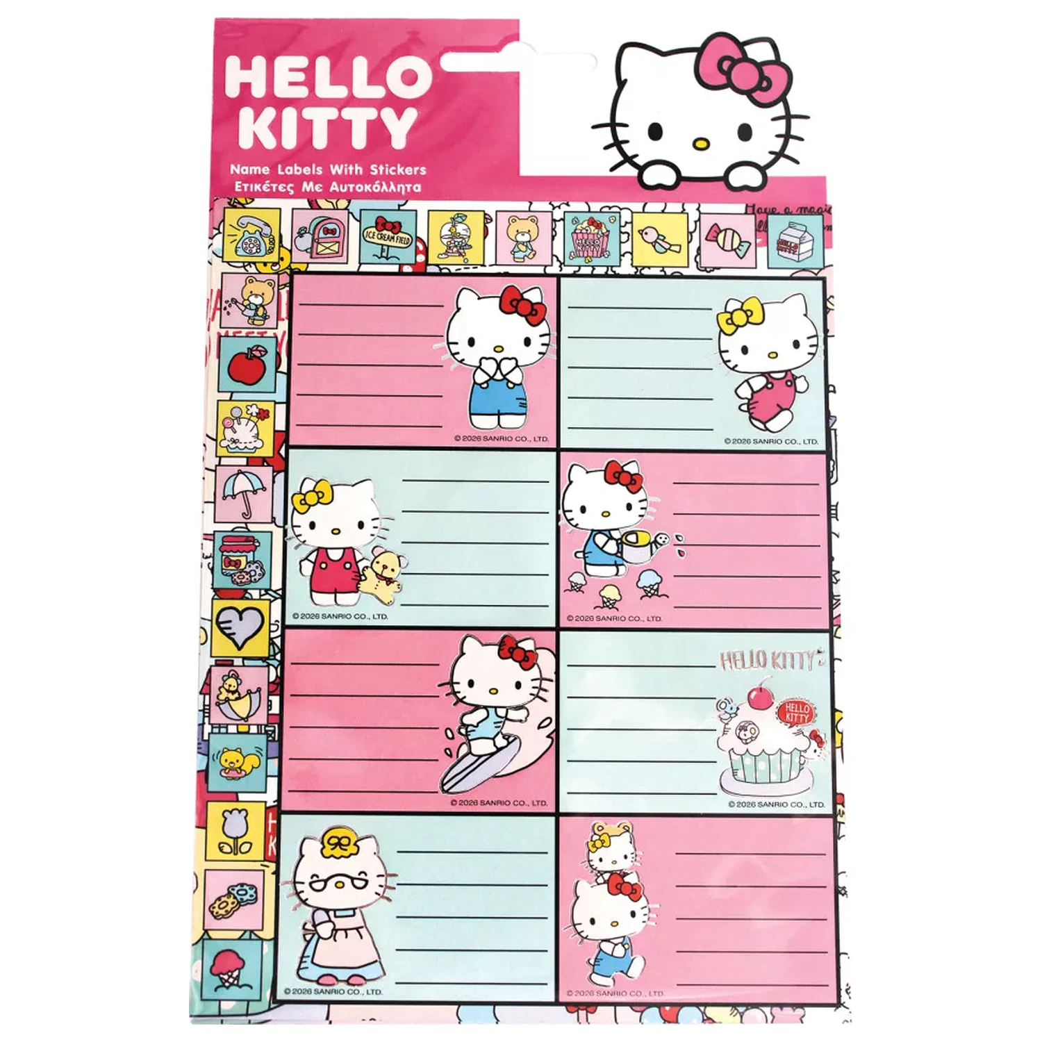 Hello Kitty Play Notebook Labels with Stickers 16 pcs product photo