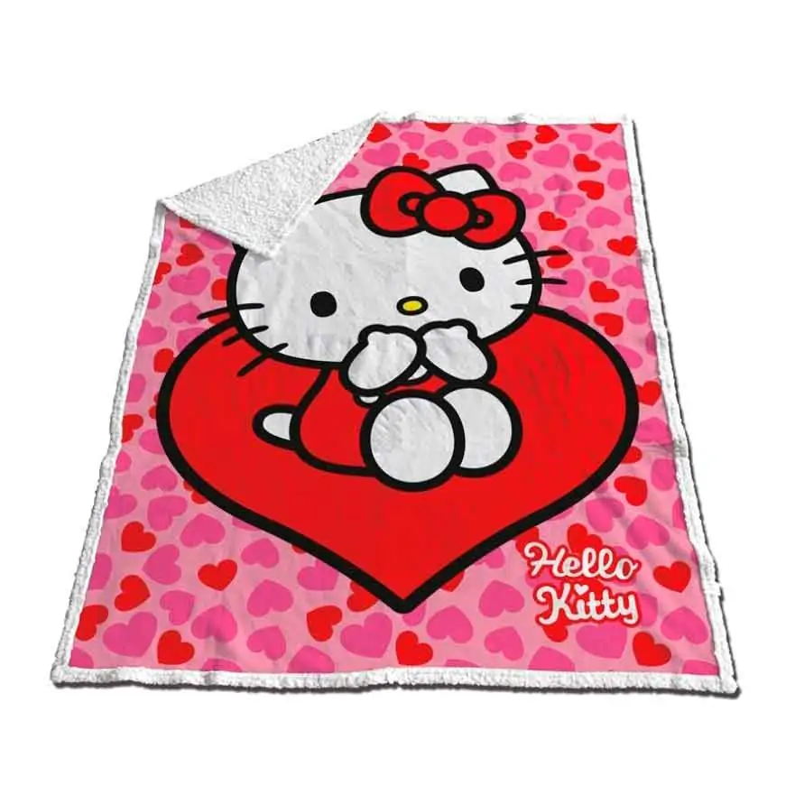 Hello Kitty Coral sherpa blanket 120x150cm product photo