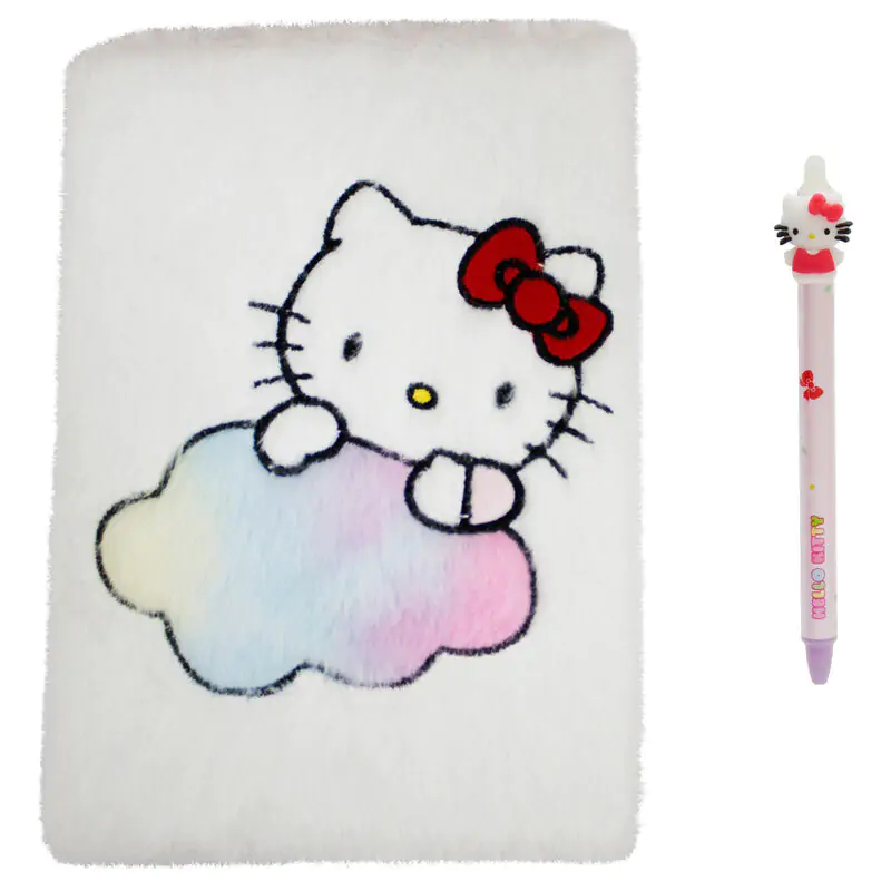 Hello Kitty plush notebook + pen set termékfotó