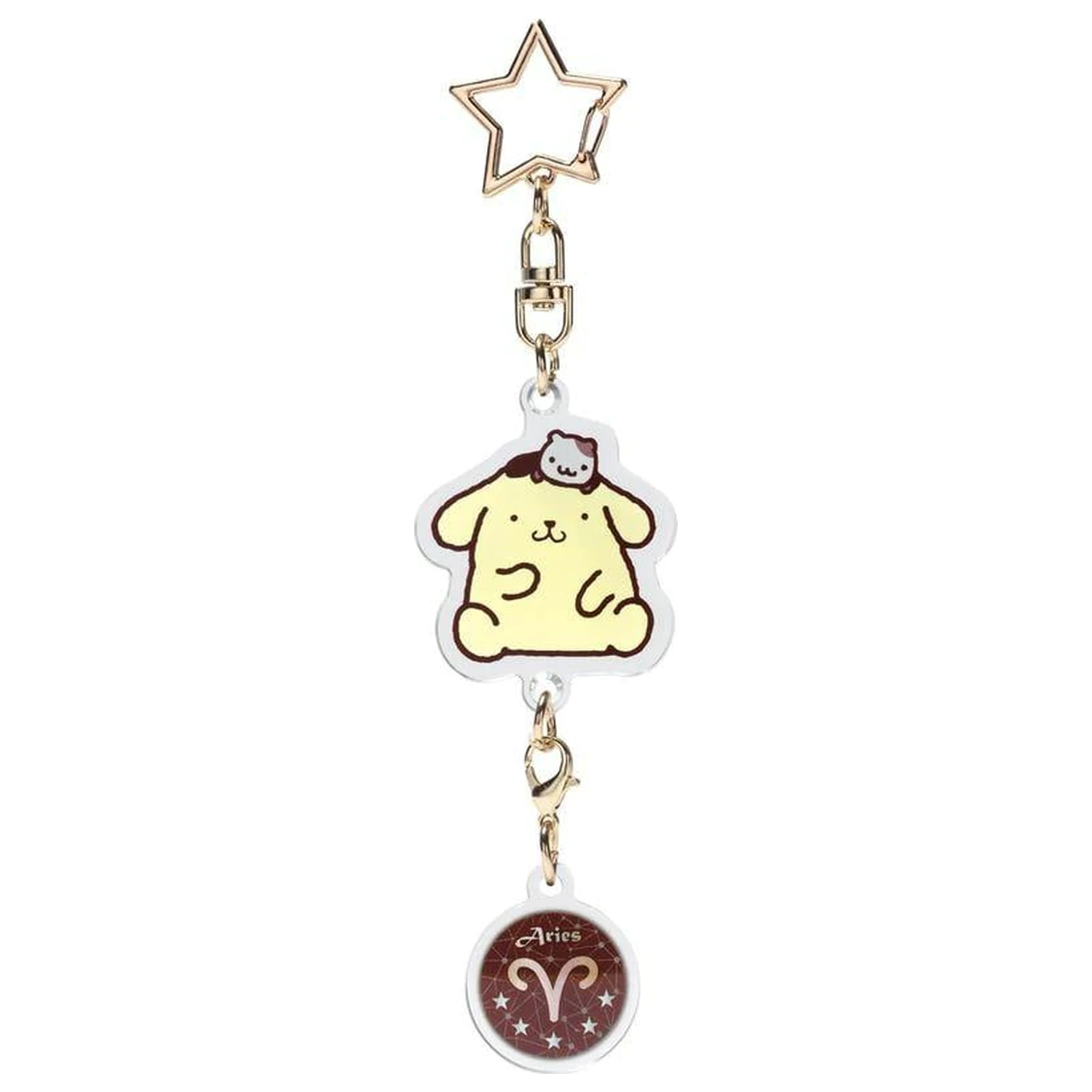 Hello Kitty Pompompurin Aries Astrological Symbol Keychain product photo