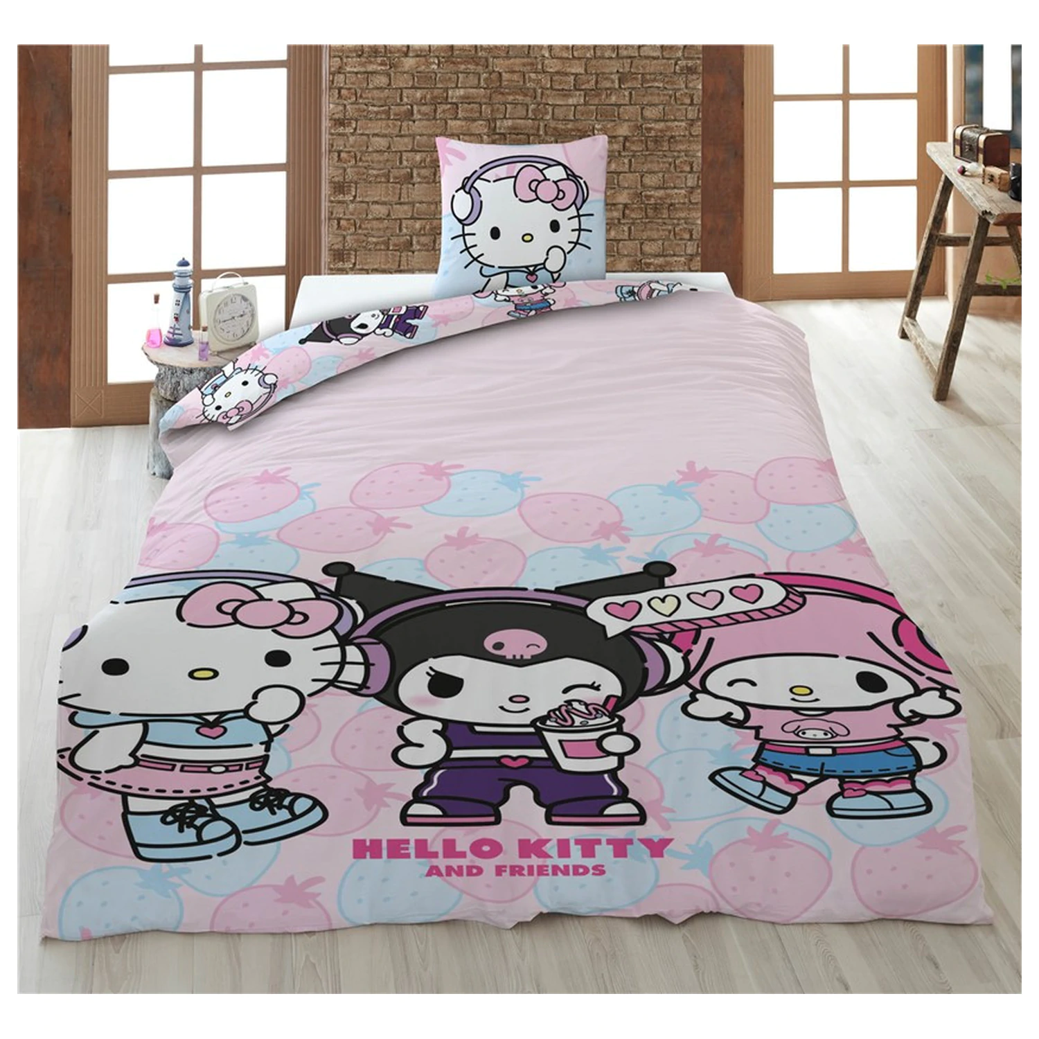 Hello Kitty Strawberry Duvet Cover product photo
