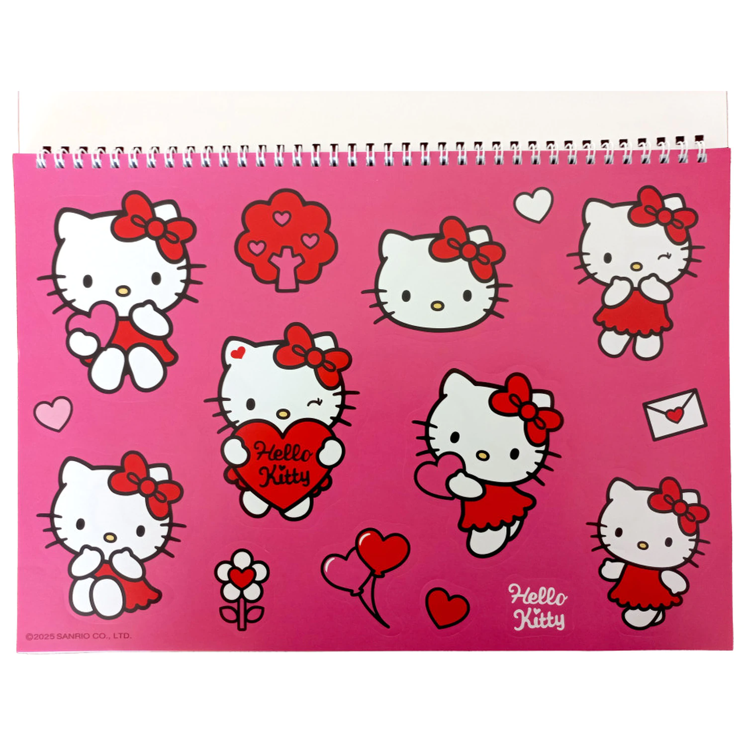 Hello Kitty Sweetheart A4 Spiral Sketchbook 40 Sheets with Stickers product photo