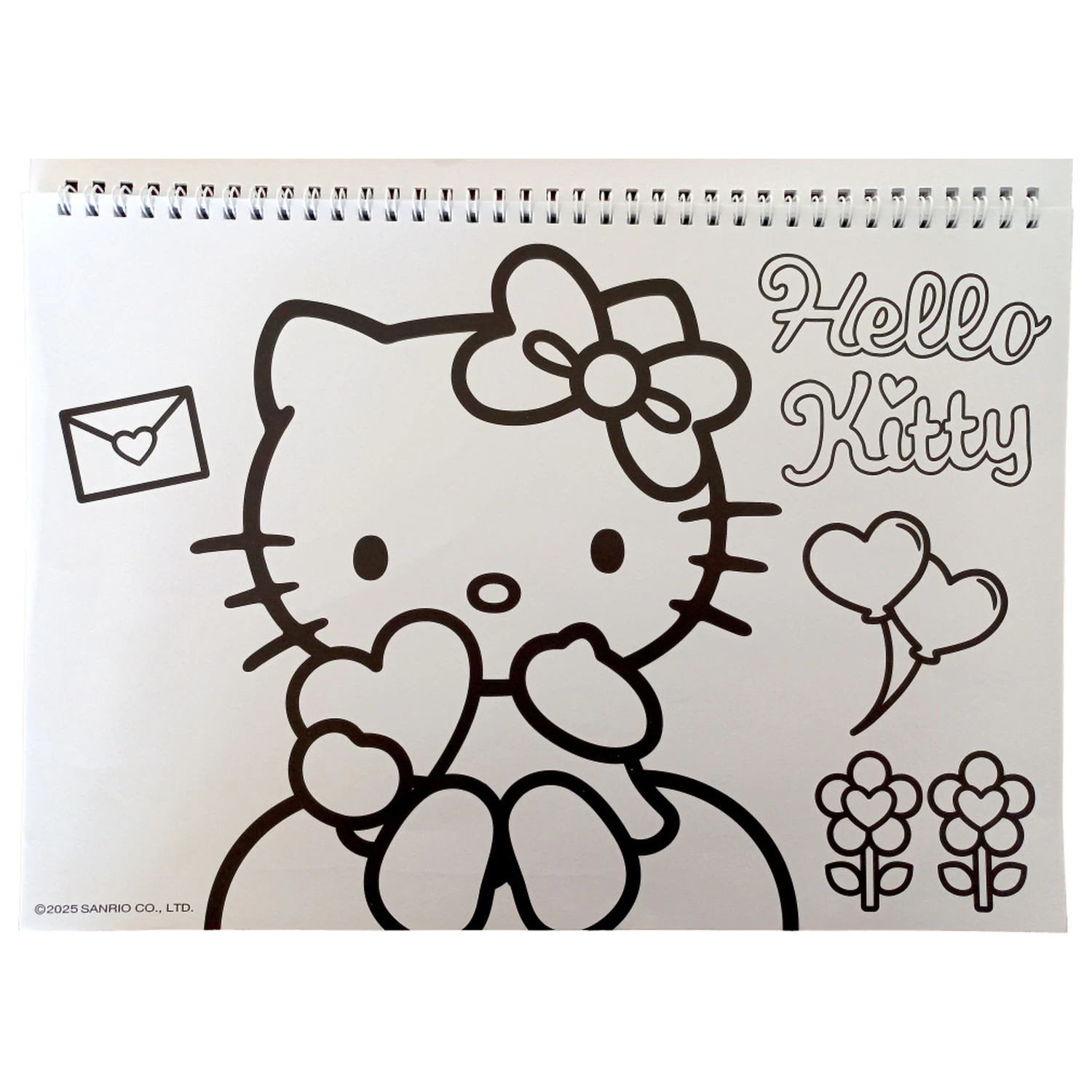 Hello Kitty Sweetheart A4 Spiral Sketchbook 40 Sheets with Stickers product photo