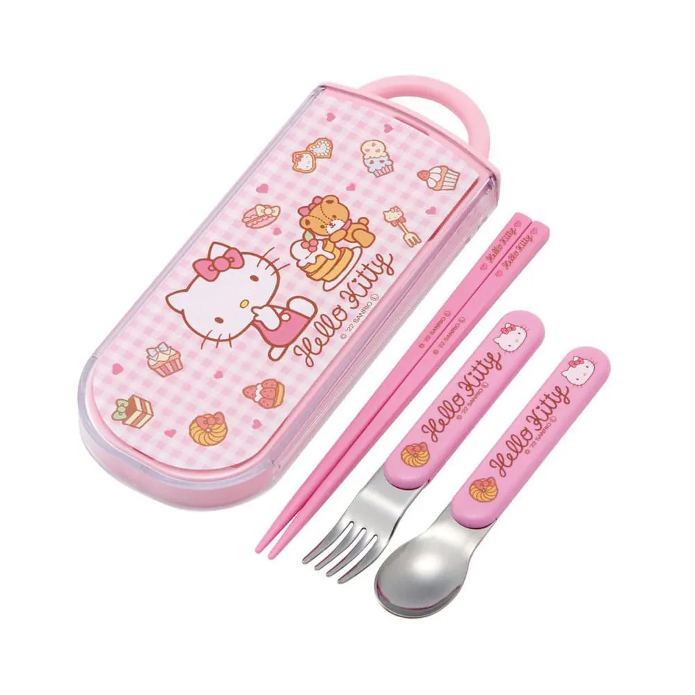 Hello Kitty Chopsticks & Spoon & Fork Set Sweety pink termékfotó