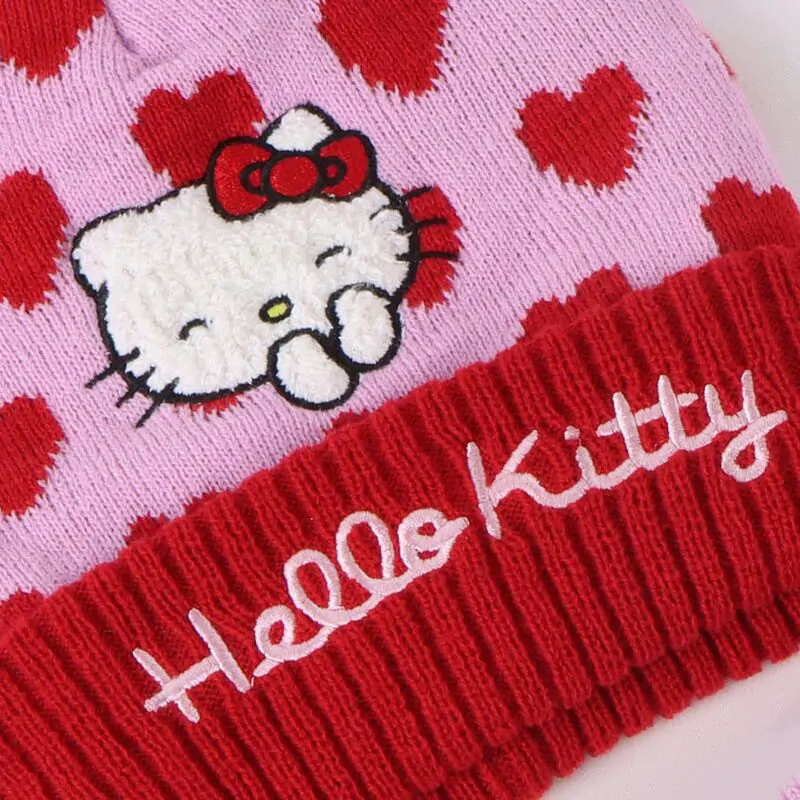 Hello Kitty winter set snood hat gloves product photo