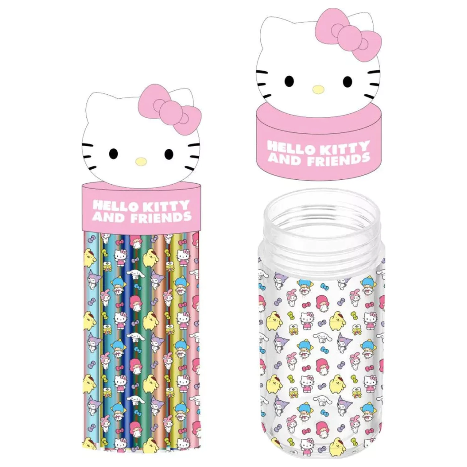 Hello Kitty Pink 18-piece felt-tip pen set in 3D holder product photo