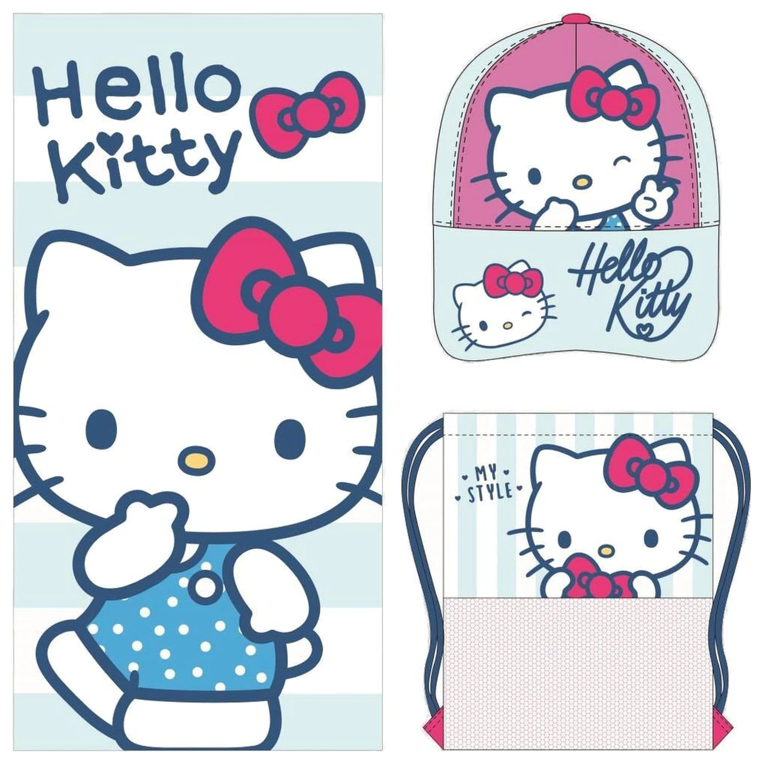 Hello Kitty Towel, Bag and Cap set product photo