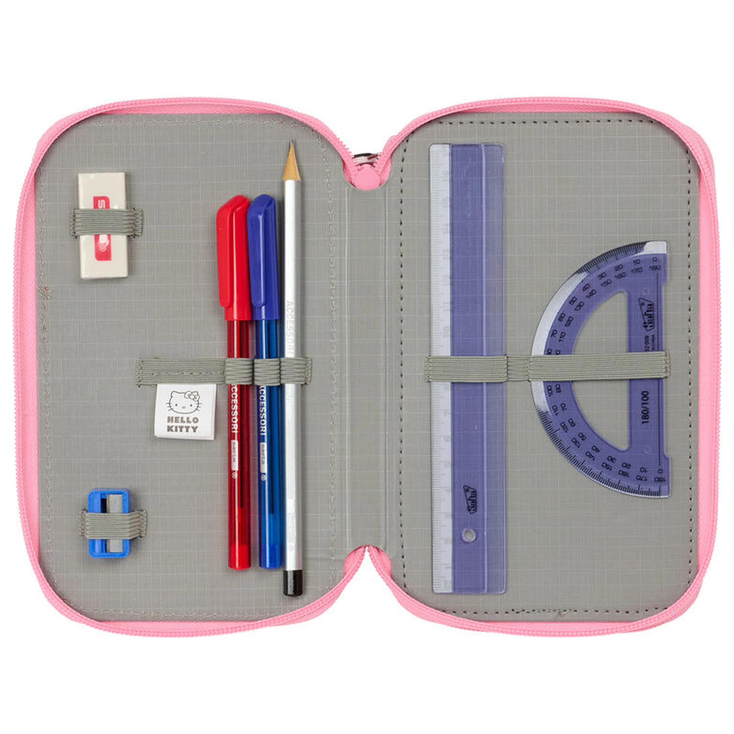Hello Kitty triple pencil case 37pcs product photo