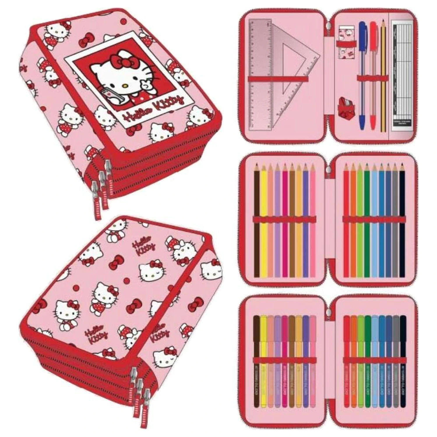 Hello Kitty triple pencil case product photo