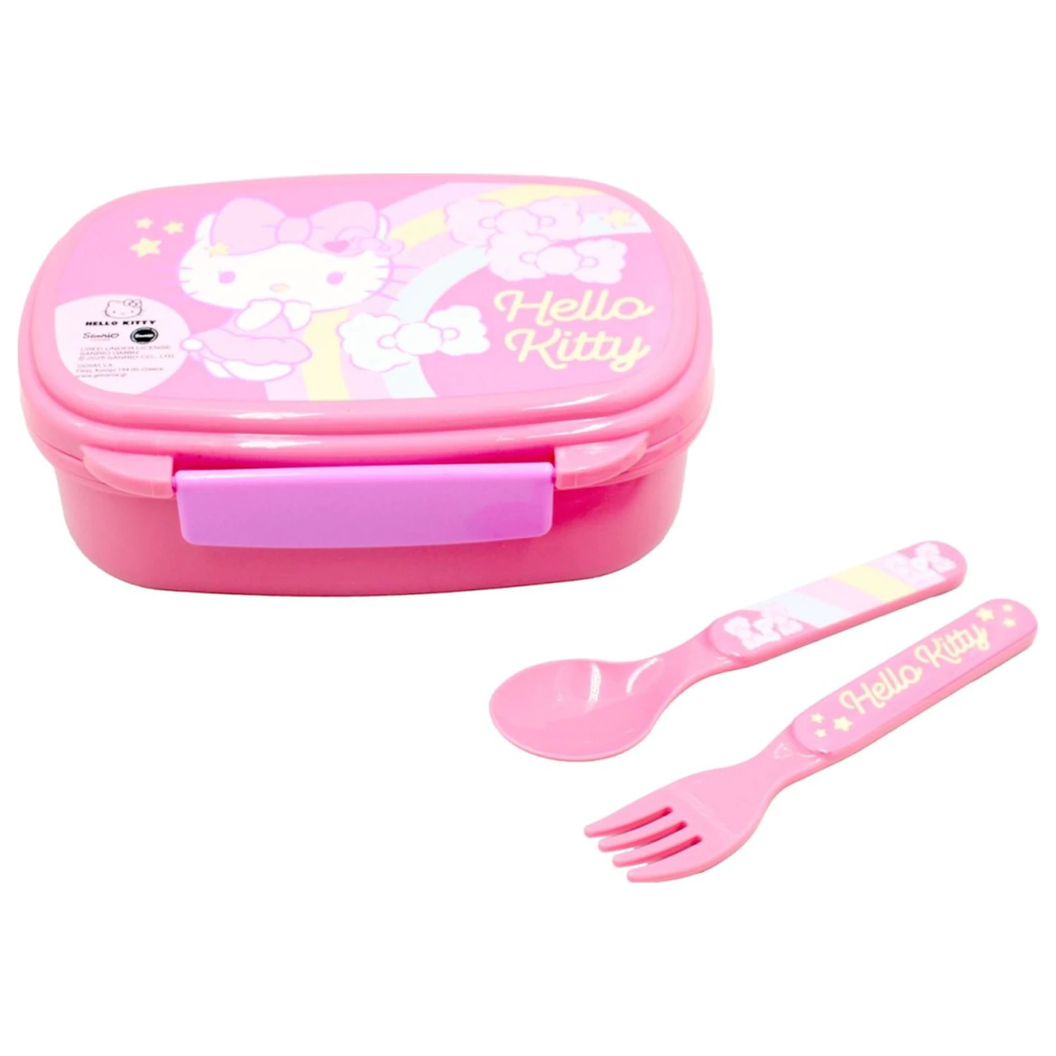 Hello Kitty Unicorn Sandwich Box + Cutlery Set product photo