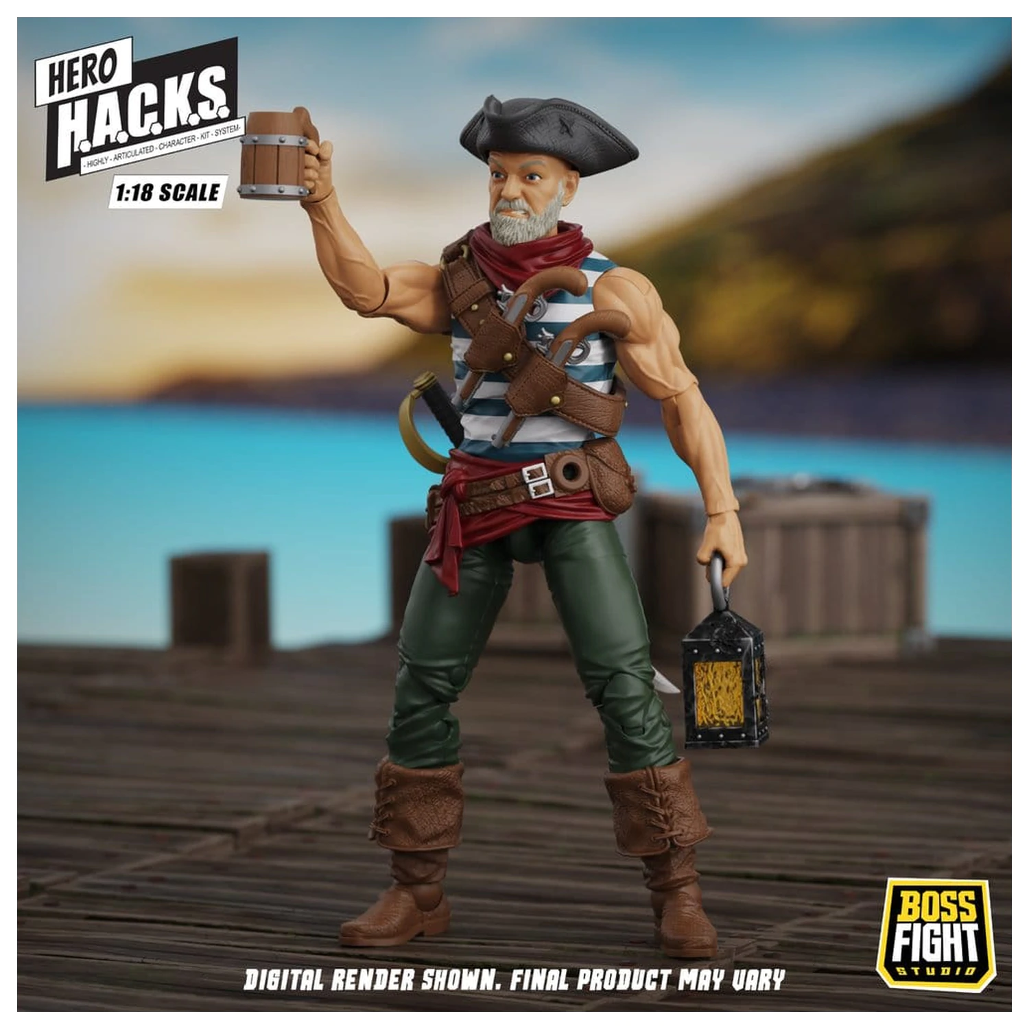Hero H.A.C.K.S. Core Action Figure 1/18 Heroes and Villains Wave 1 Daniel Wright: Pirate Quartermaster product photo