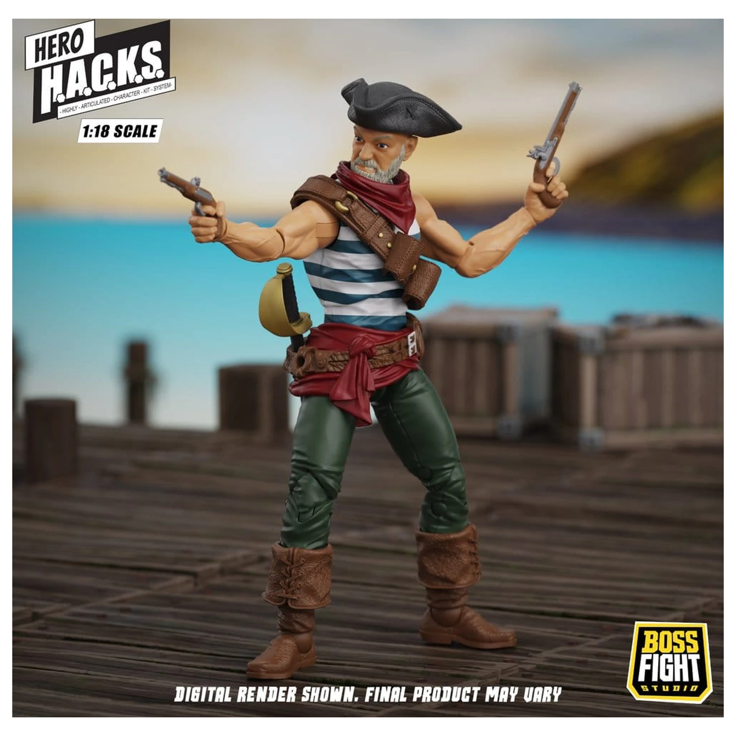 Hero H.A.C.K.S. Core Action Figure 1/18 Heroes and Villains Wave 1 Daniel Wright: Pirate Quartermaster product photo