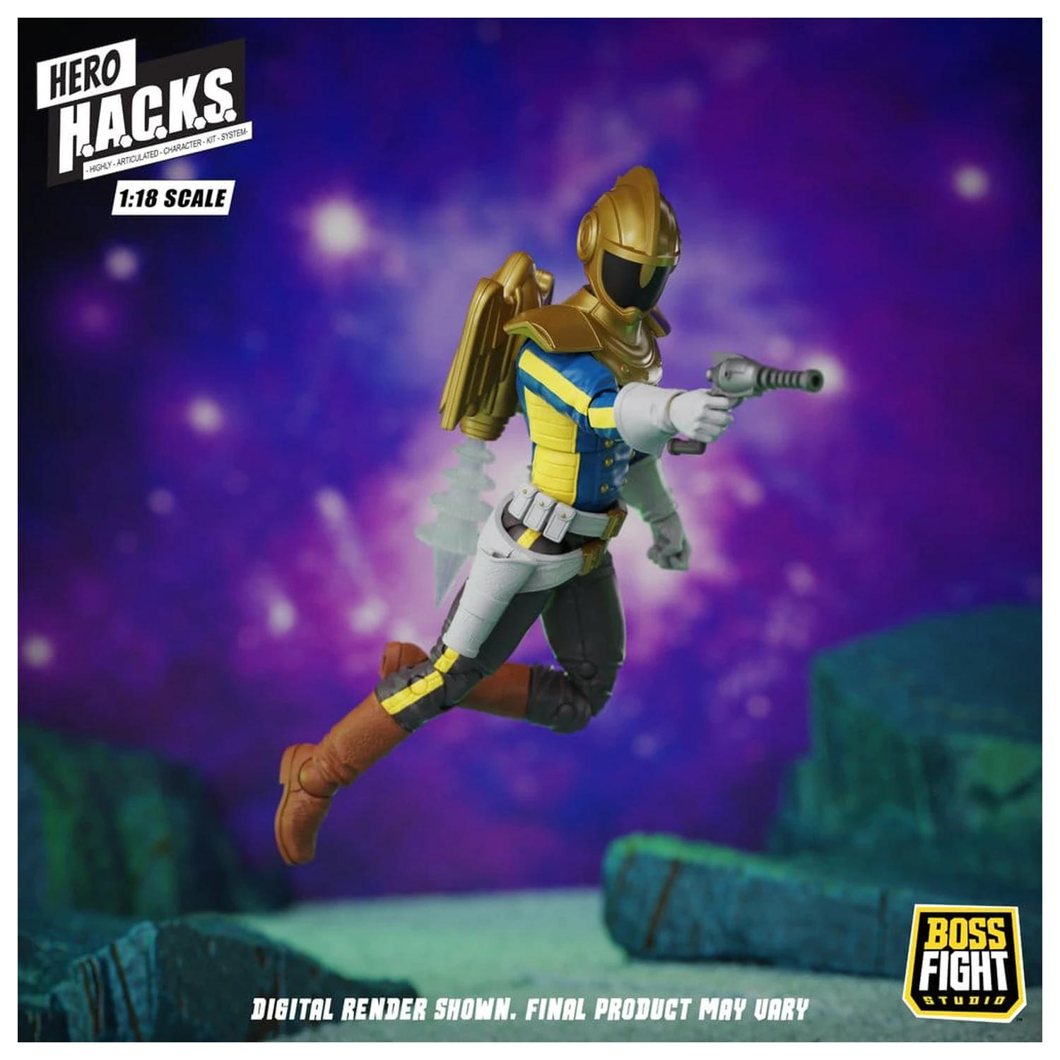 Hero H.A.C.K.S. Core Action Figure 1/18 Heroes and Villains Wave 1 Jett Steelblade: Stellar Knight of Accord product photo