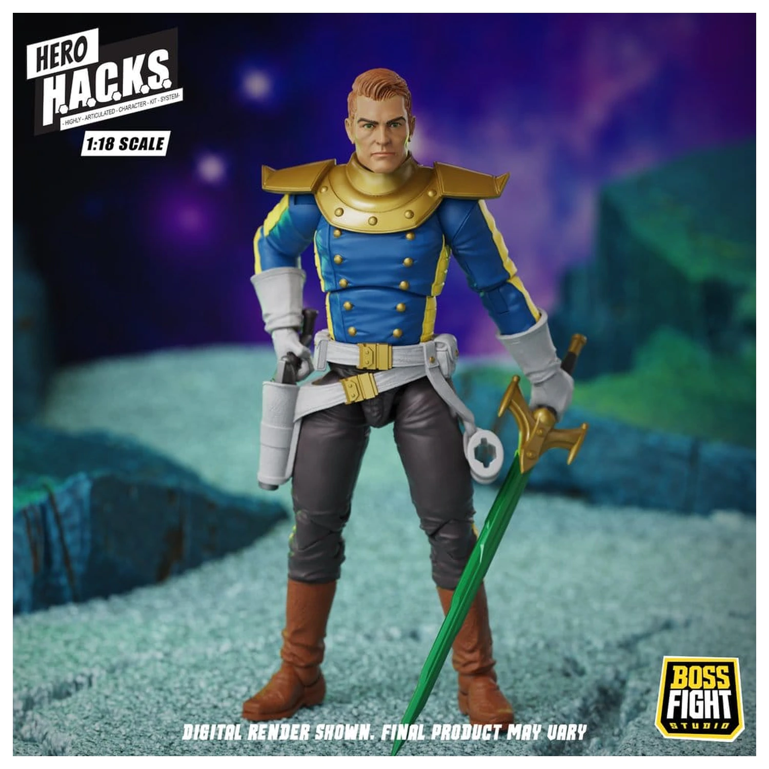 Hero H.A.C.K.S. Core Action Figure 1/18 Heroes and Villains Wave 1 Jett Steelblade: Stellar Knight of Accord product photo