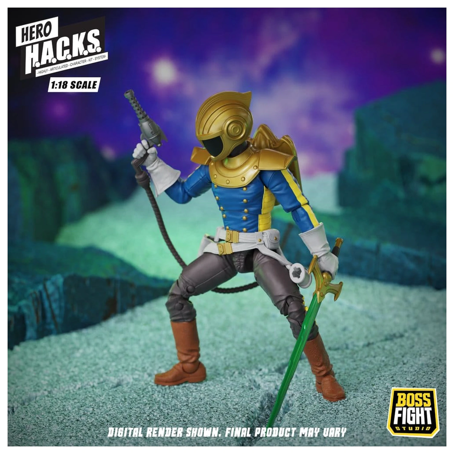 Hero H.A.C.K.S. Core Action Figure 1/18 Heroes and Villains Wave 1 Jett Steelblade: Stellar Knight of Accord product photo