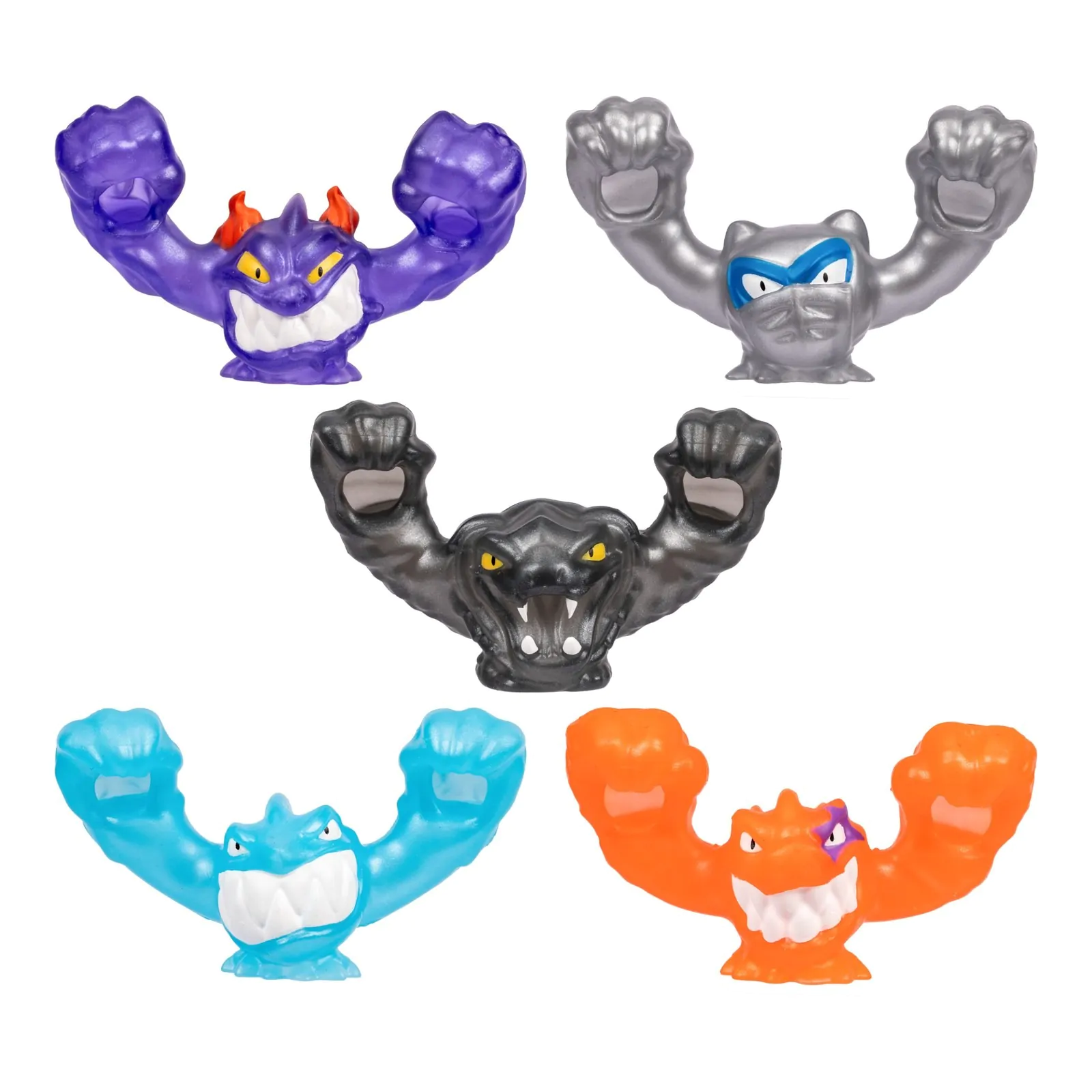 Heroes of Goo Jit Zu Meteor Madness Stretch Figures 5-Pack Goo Slingers Cosmic Metallic Slingers 5 cm product photo