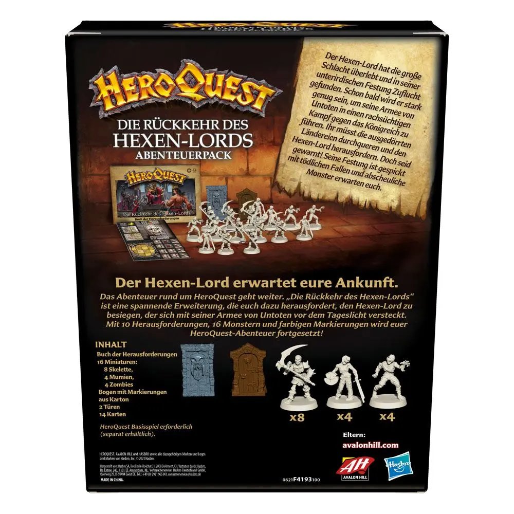 HeroQuest Board Game Expansion HeroQuest Die Rückkehr des Hexen-Lords Quest Pack german product photo