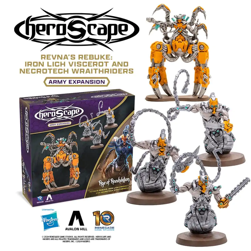 Heroscape Expansion Revna&#039;s Rebuke: Iron Lich Viscerot and Necrotech Wraithriders Army *English Version* product photo
