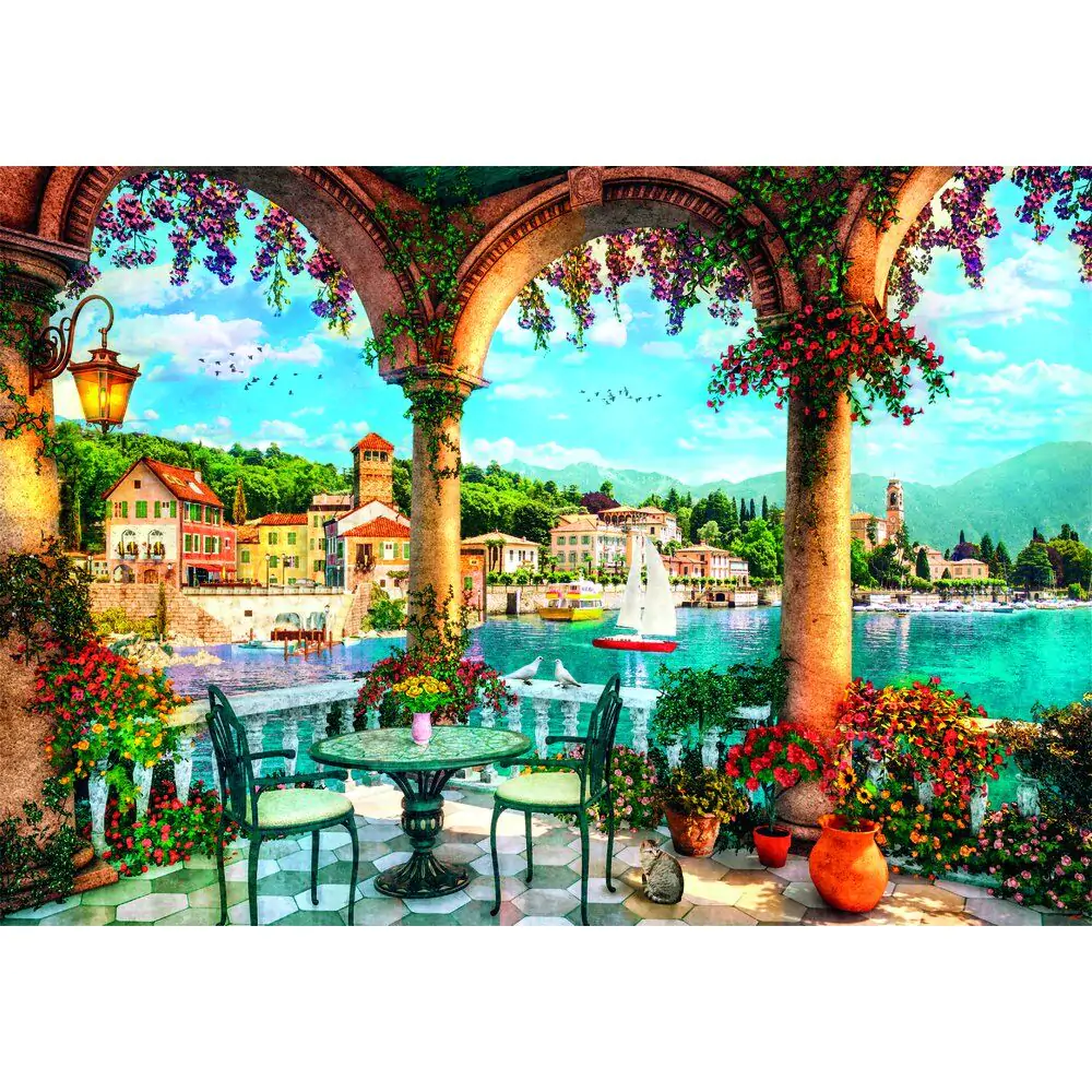 High Quality Balcony view of Lake Como puzzle 1000pcs product photo