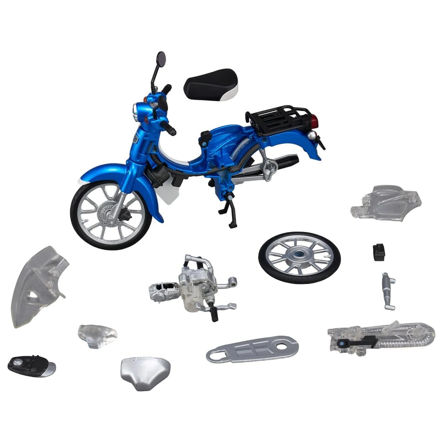 Honda Kaitanics Plastic Model Kit Super Cub 110 Glint Wave Blue Metalic product photo