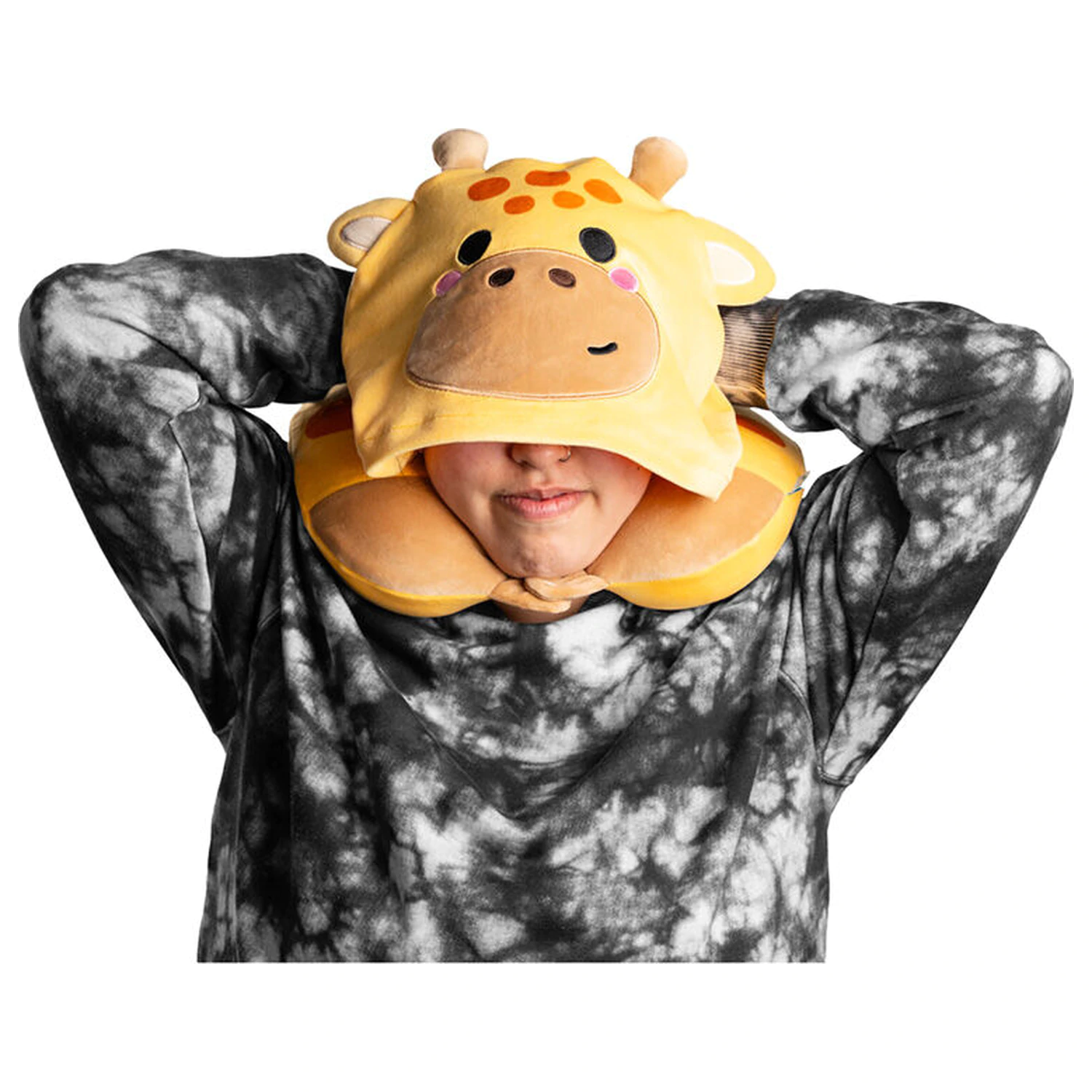 Hoodeazzz Raffi The Giraffe hooded travel pillow product photo