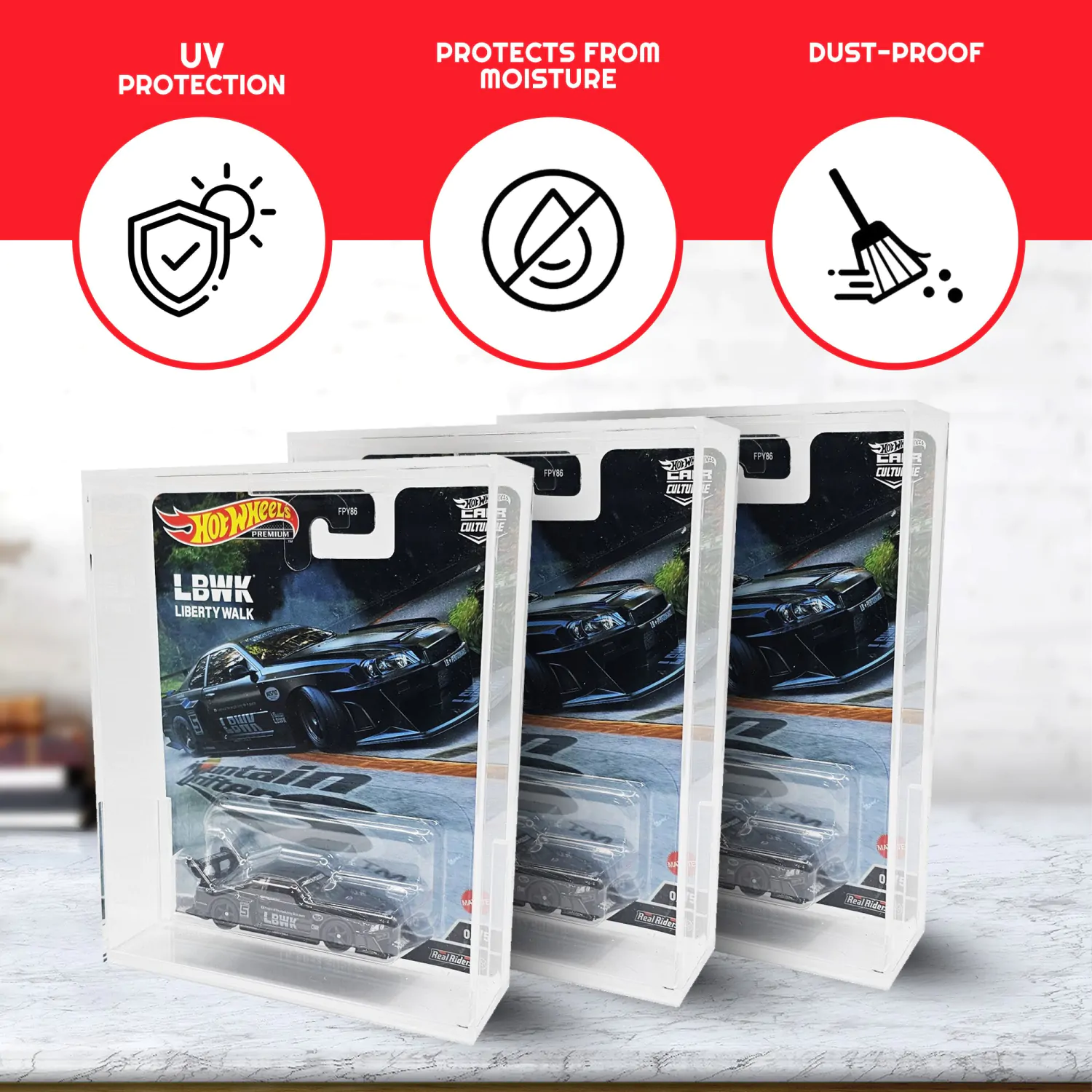 Hot Wheels Premium Acrylic Case 2-Pack product photo