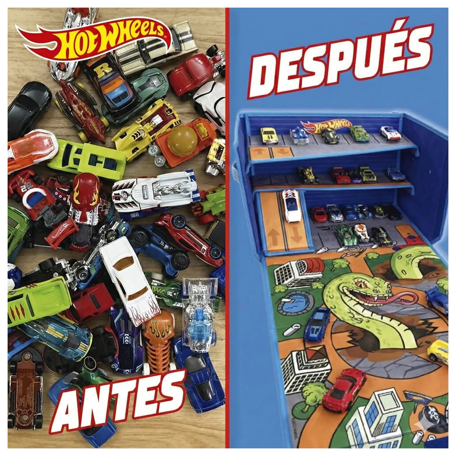 Hot Wheels Car organizer box with track and play area product photo