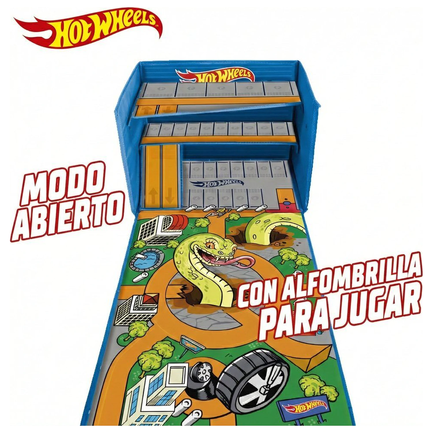 Hot Wheels Car organizer box with track and play area product photo