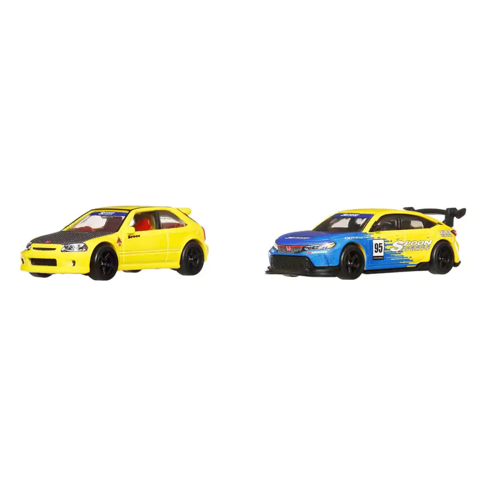 Hot Wheels Premium Car Culture Diecast Vehicle 2-Pack 1/64 &#039;99 Honda Civic Type R (EK9) &amp; Honda Civic Type R product photo