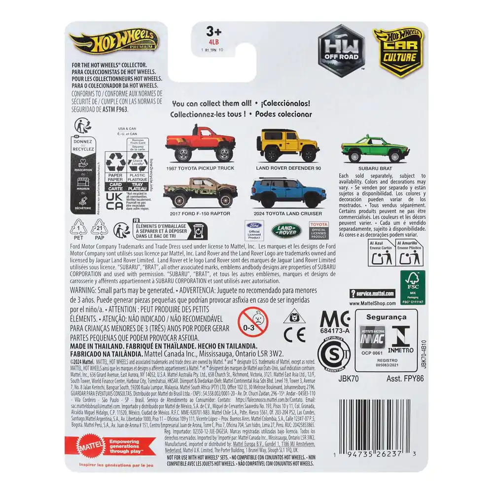 Hot Wheels Premium Car Culture Diecast Vehicle 1/64 2017 Ford F-150 Raptor product photo