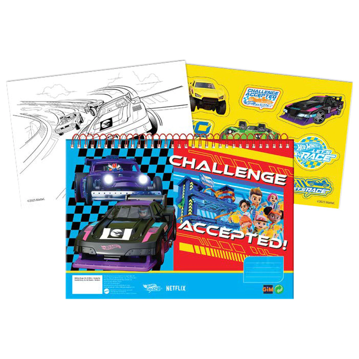 Hot Wheels Challenge A/4 Spiral Sketchbook 40 Sheets with Stickers product photo
