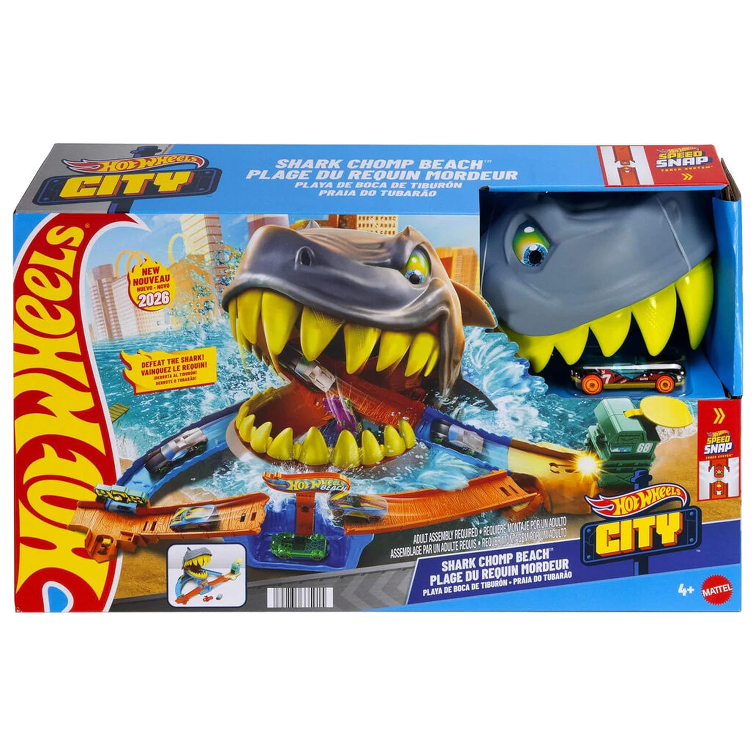 Hot Wheels City Shark Chomp Beach playset product photo