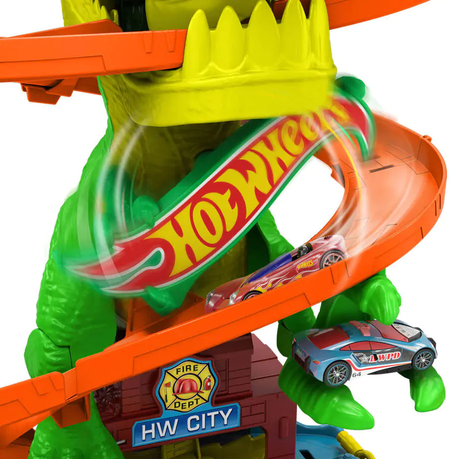 Hot Wheels City T-Rex Blaze Battle playset product photo