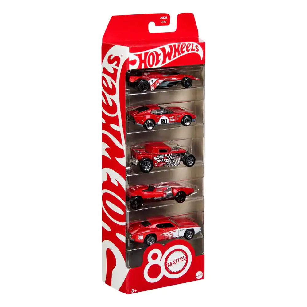 Hot Wheels Diecast Vehicle 5-Pack 1/64 80th Anniversary product photo