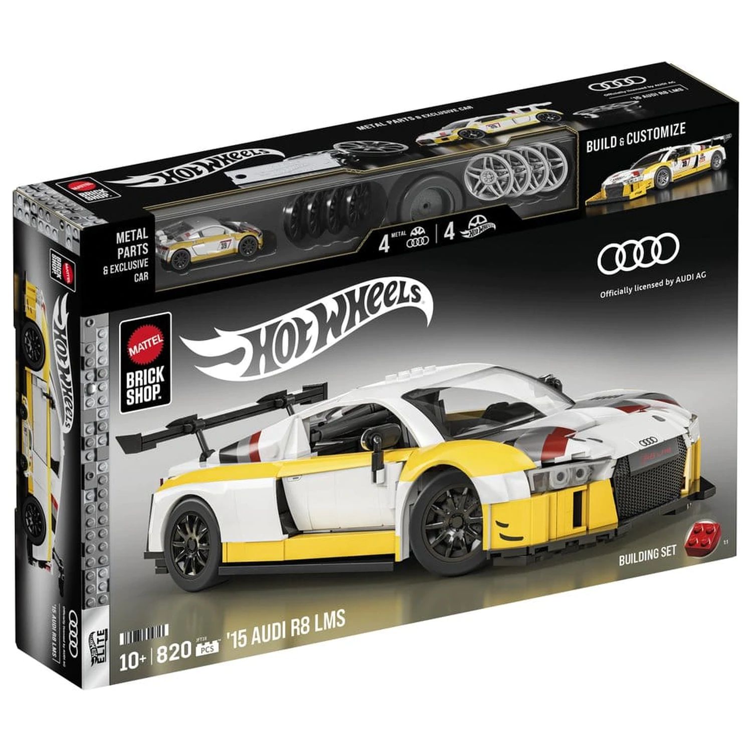 Hot Wheels Elite Mattel Brick Shop Building Set 1/16 '15 Audi R8 LMS product photo