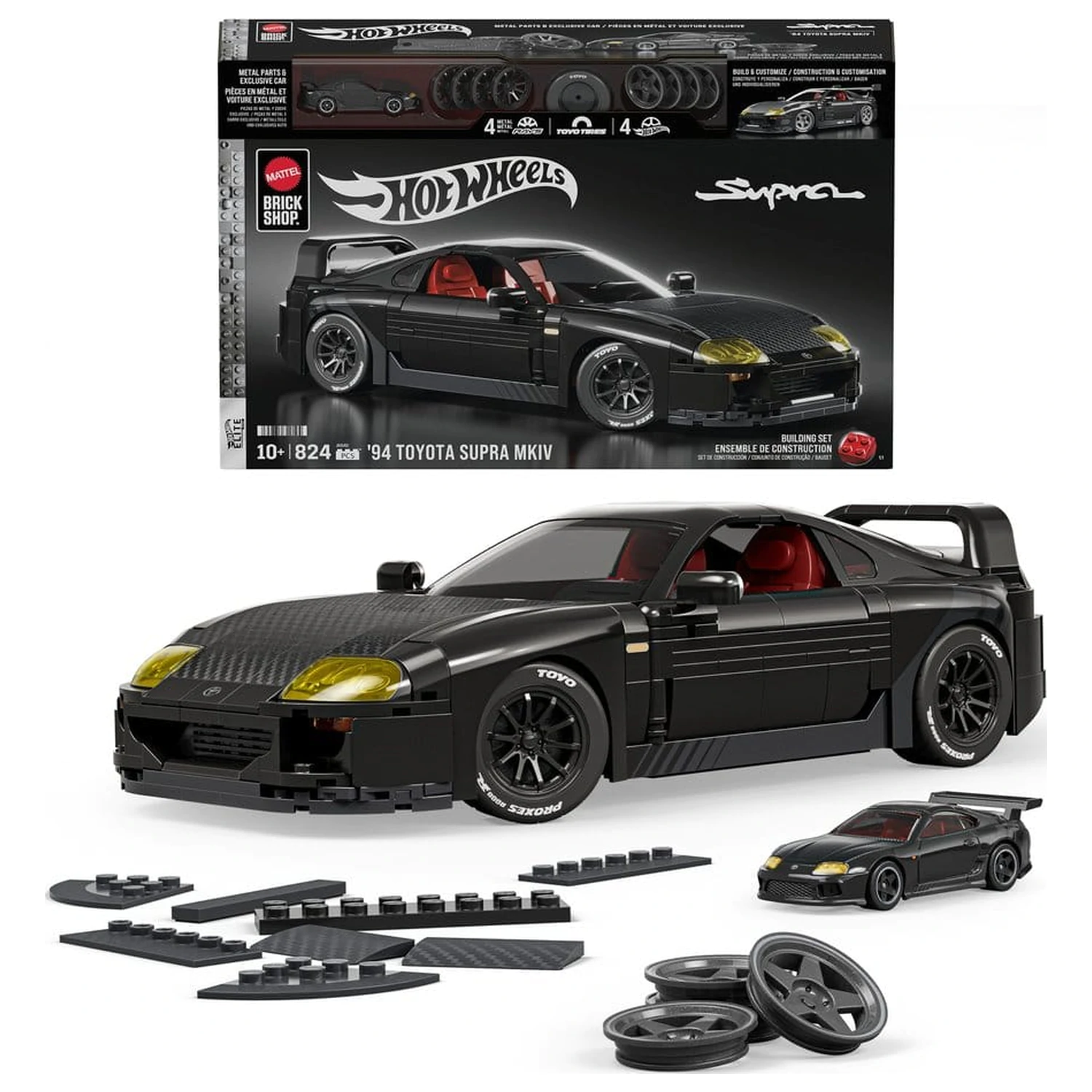 Hot Wheels Elite Mattel Brick Shop Building Set 1/16 '94 Toyota Supra MKIV product photo
