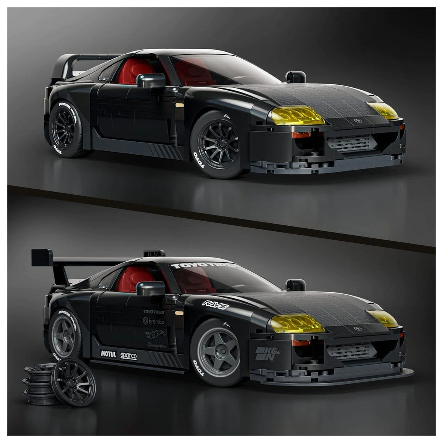 Hot Wheels Elite Mattel Brick Shop Building Set 1/16 '94 Toyota Supra MKIV product photo