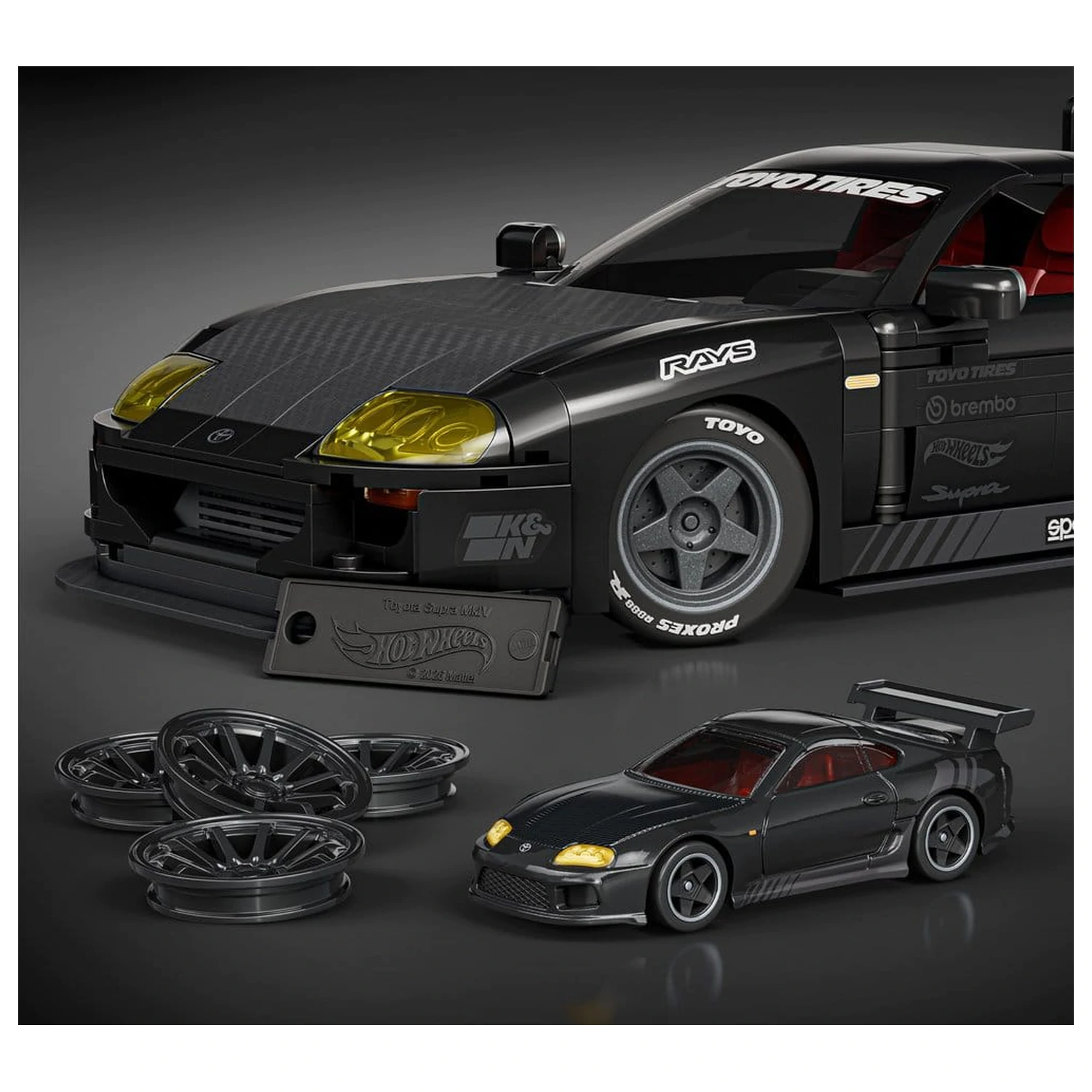 Hot Wheels Elite Mattel Brick Shop Building Set 1/16 '94 Toyota Supra MKIV product photo