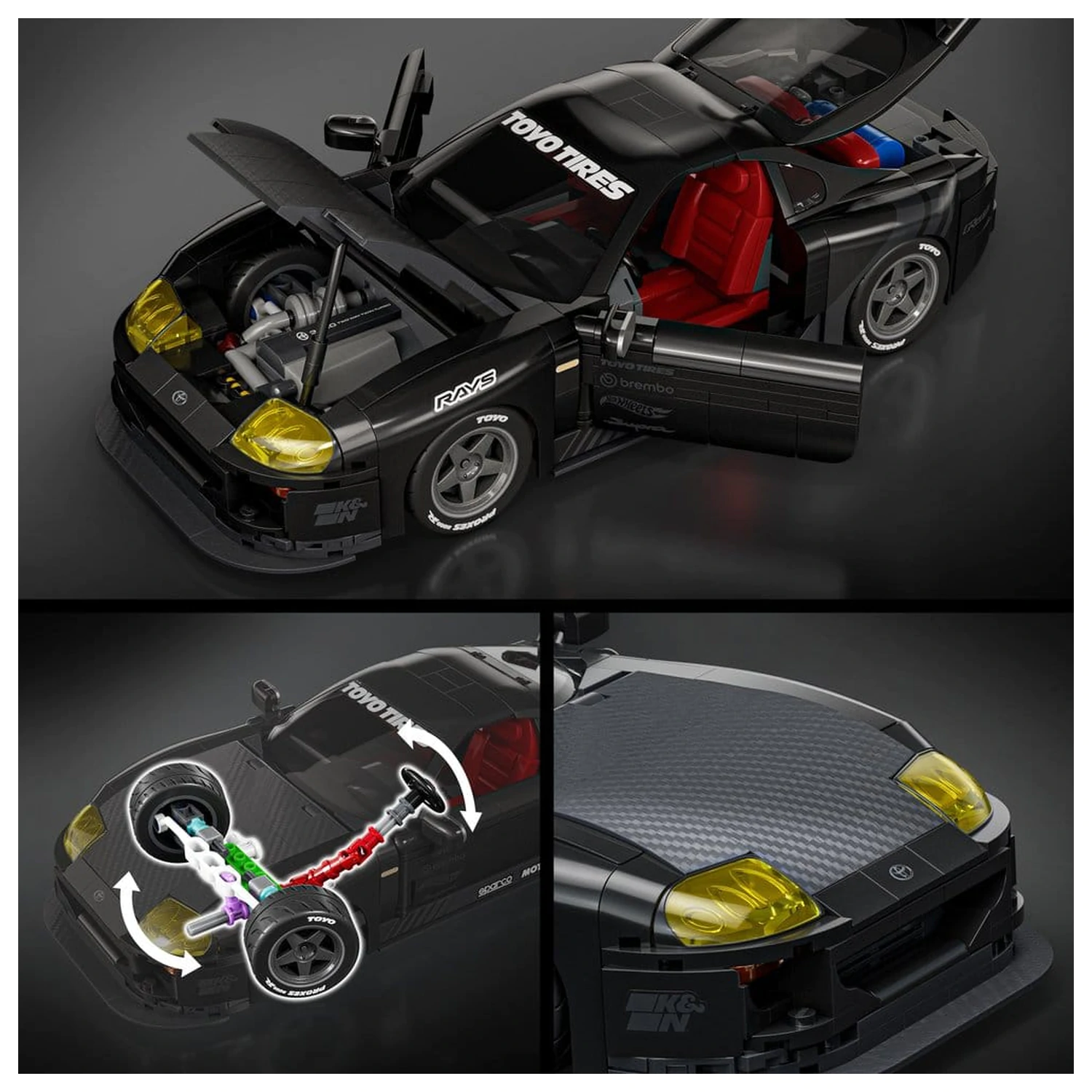 Hot Wheels Elite Mattel Brick Shop Building Set 1/16 '94 Toyota Supra MKIV product photo