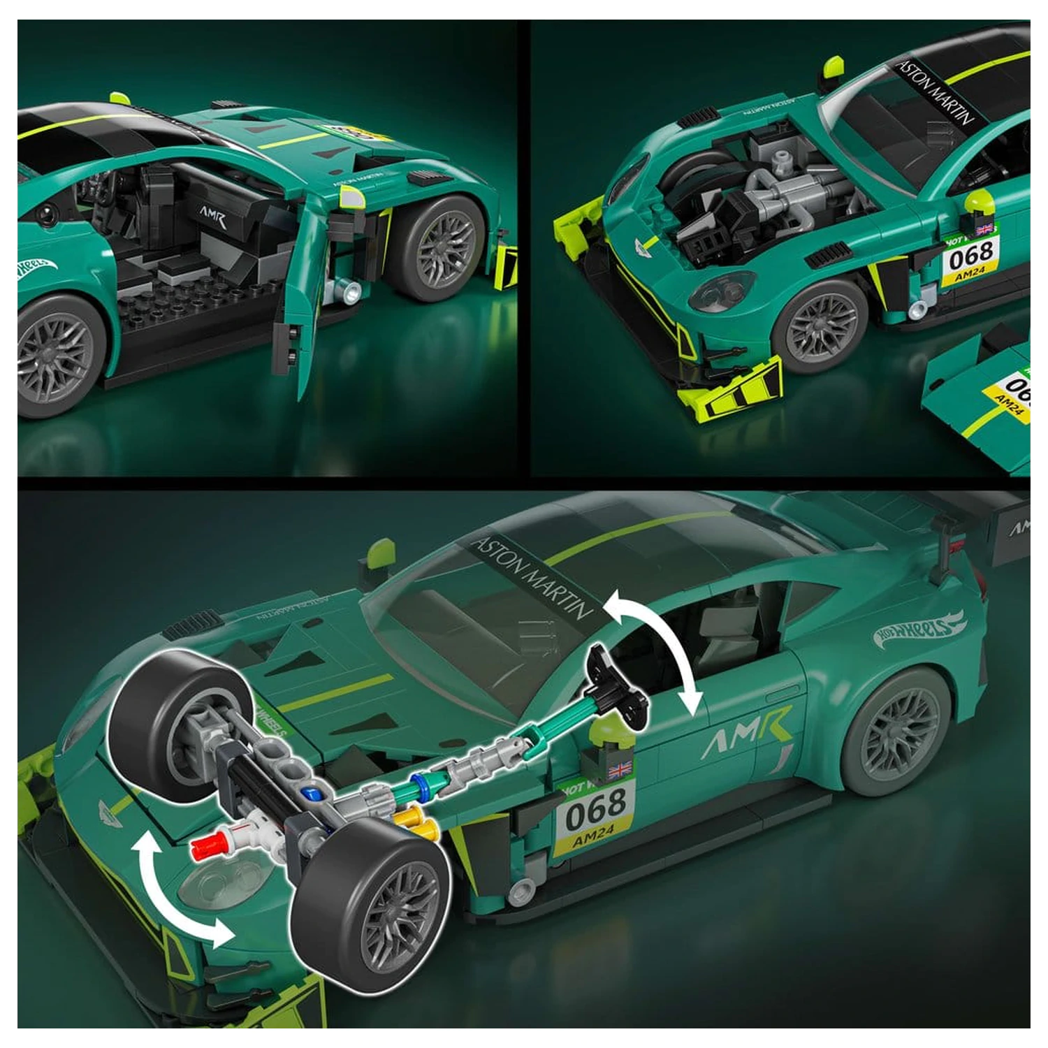 Hot Wheels Elite Mattel Brick Shop Building Set 1/16 '24 Aston Martin Vantage GT3 product photo