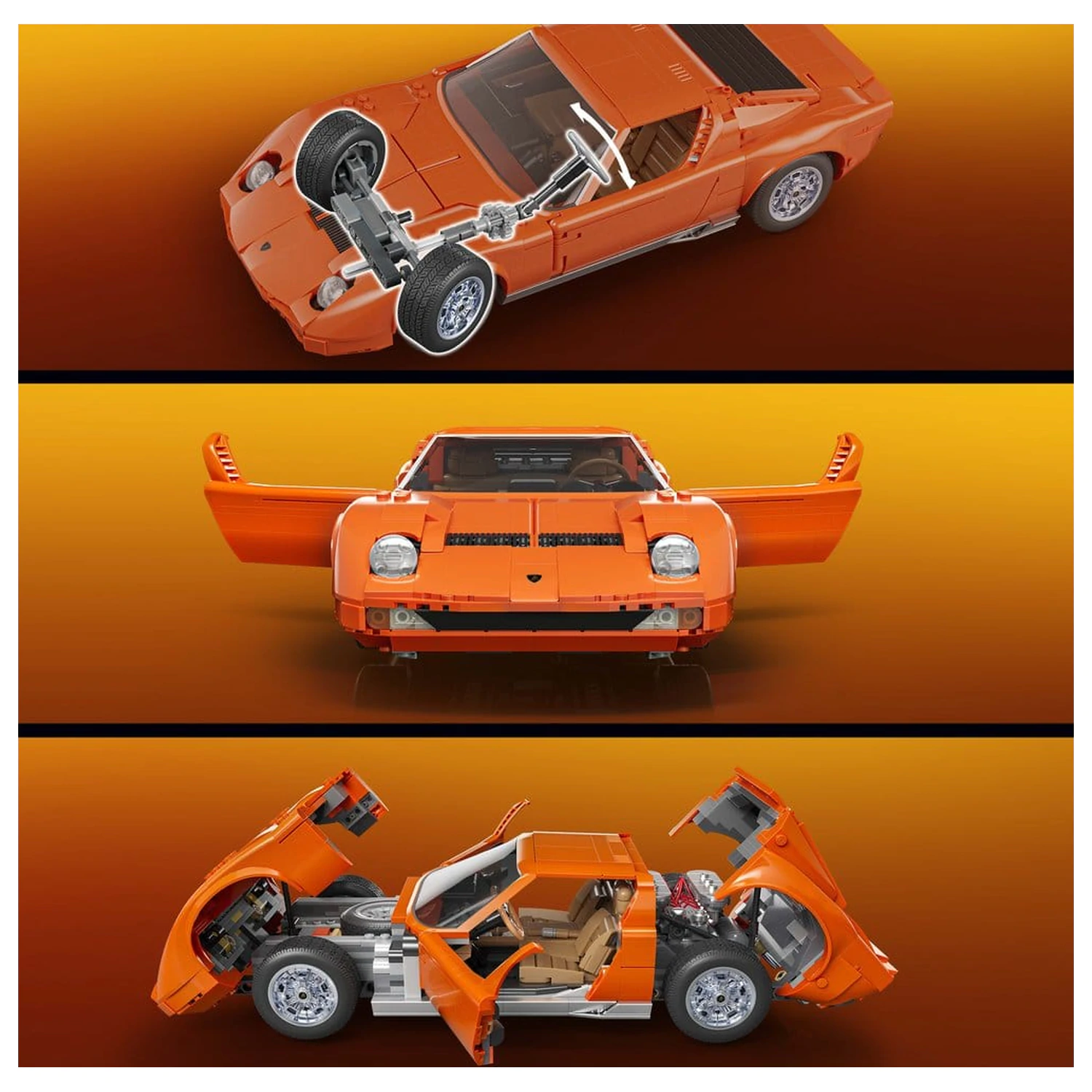 Hot Wheels Premium Mattel Brick Shop Building Set 1/12 Lamborghini Miura P400 SV product photo