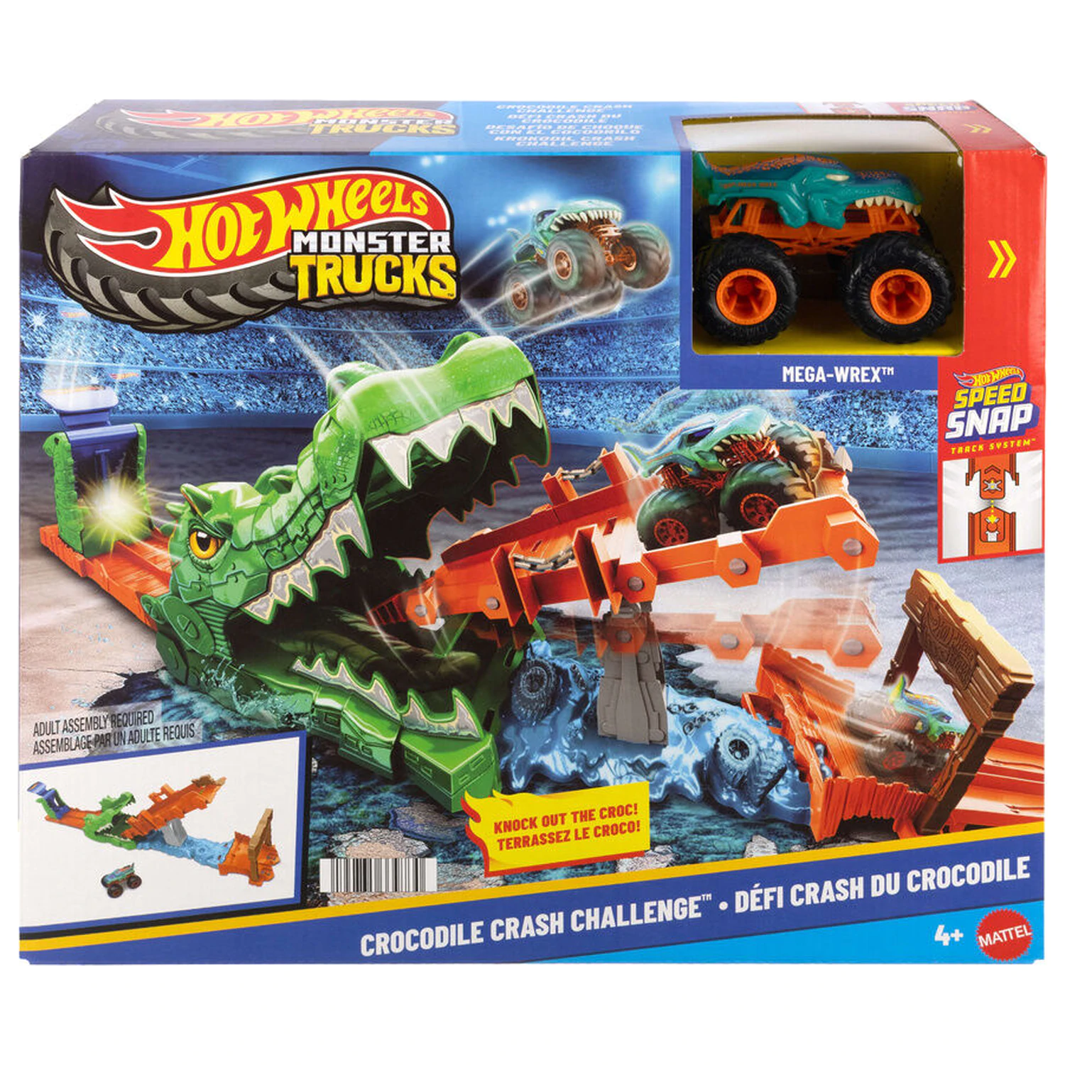 Hot Wheels Monster Trucks Cocodrile Crash Challenge playset product photo