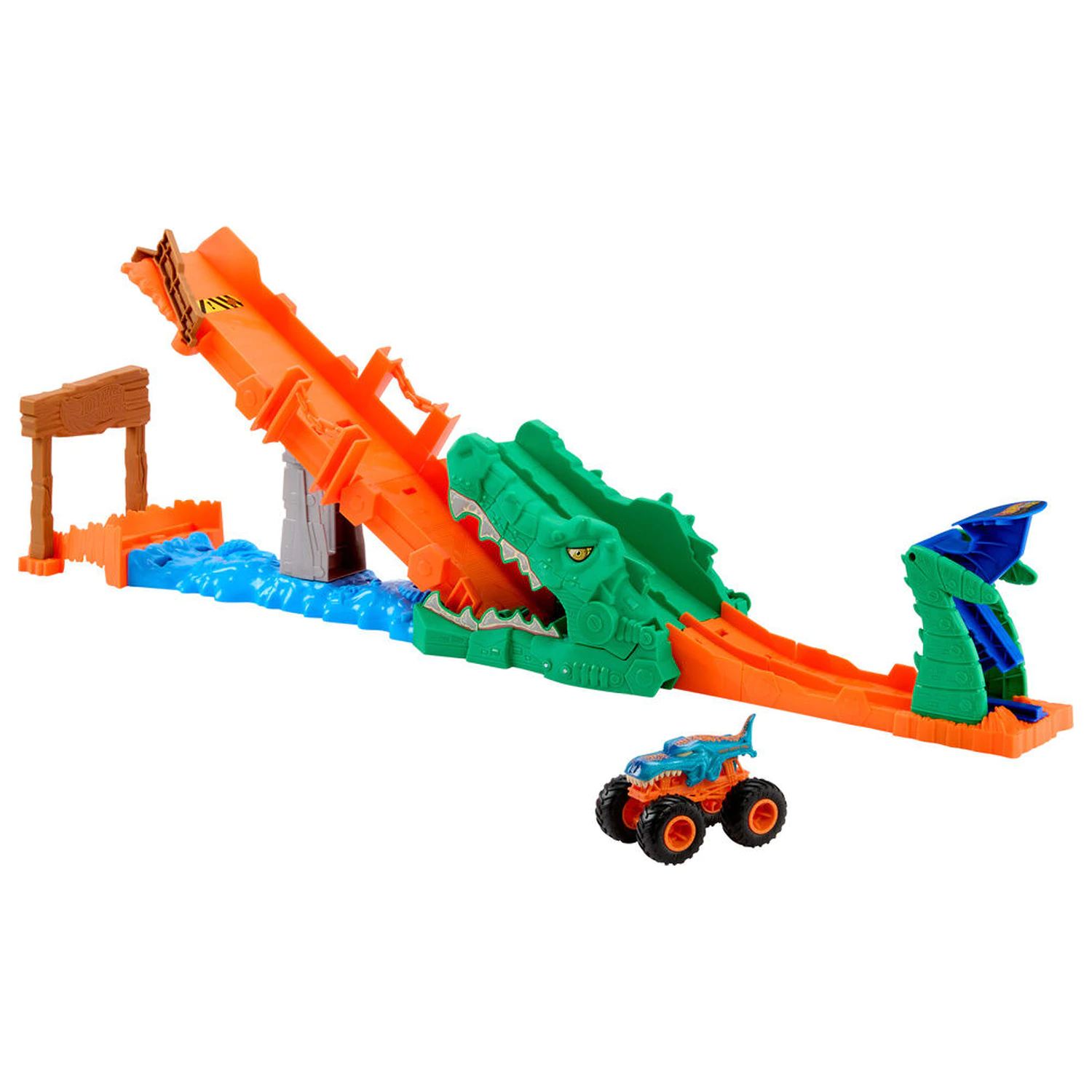 Hot Wheels Monster Trucks Cocodrile Crash Challenge playset product photo