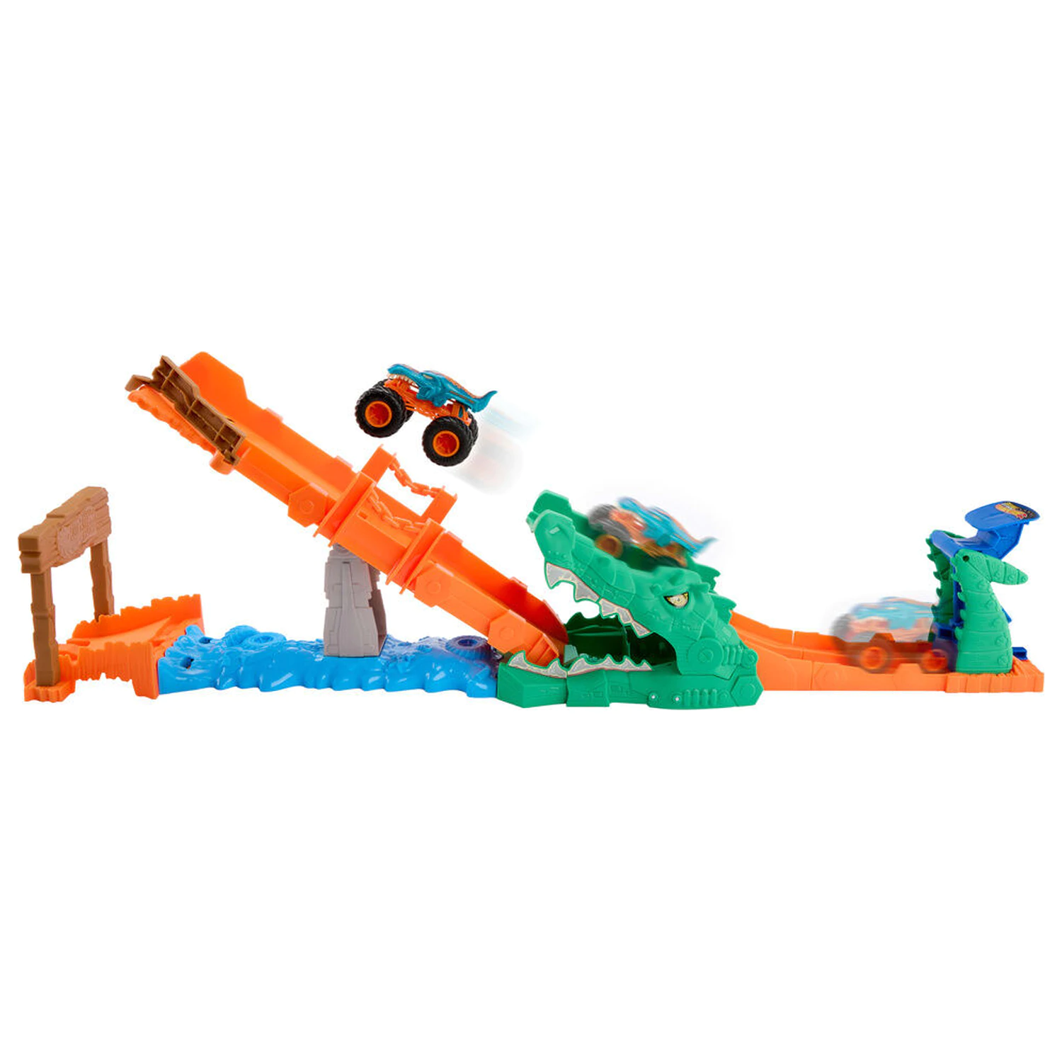 Hot Wheels Monster Trucks Cocodrile Crash Challenge playset product photo
