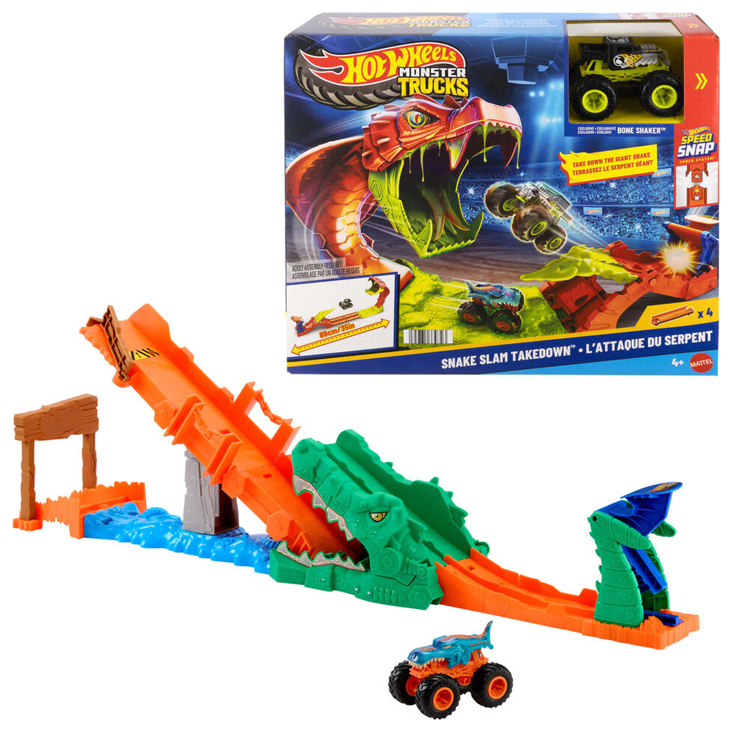 Hot Wheels Monster Trucks Cocodrile Crash Challenge playset product photo
