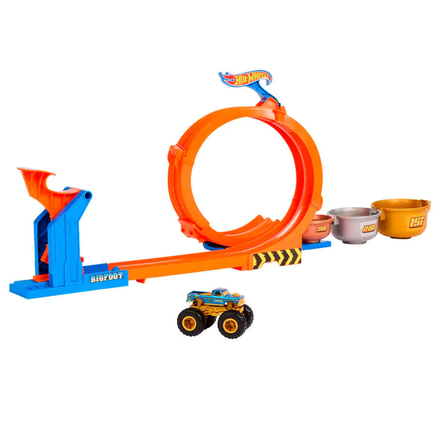 Hot Wheels Monster Trucks Loop and Flip Trophy Challenge Playset product photo