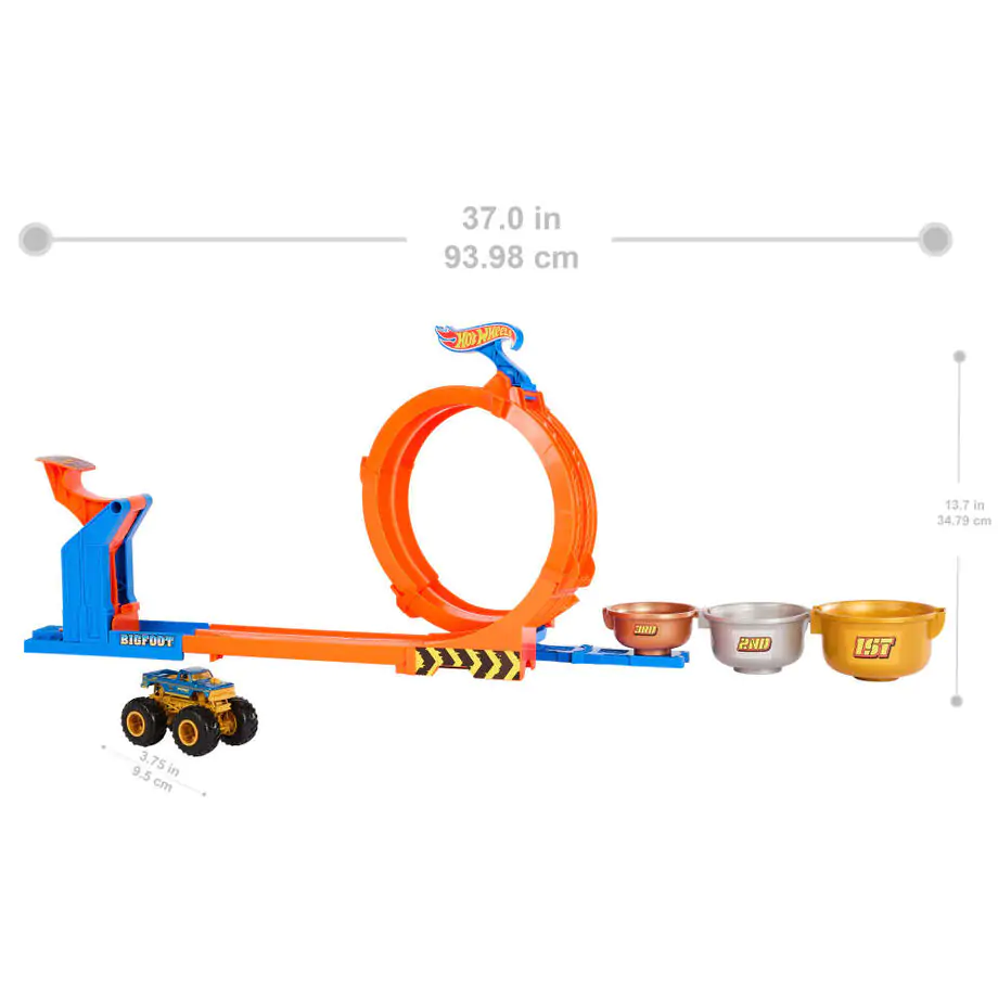 Hot Wheels Monster Trucks Loop and Flip Trophy Challenge Playset product photo