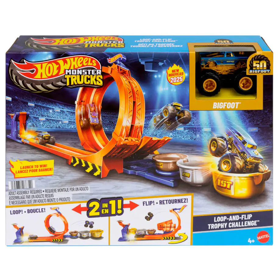 Hot Wheels Monster Trucks Loop and Flip Trophy Challenge Playset product photo